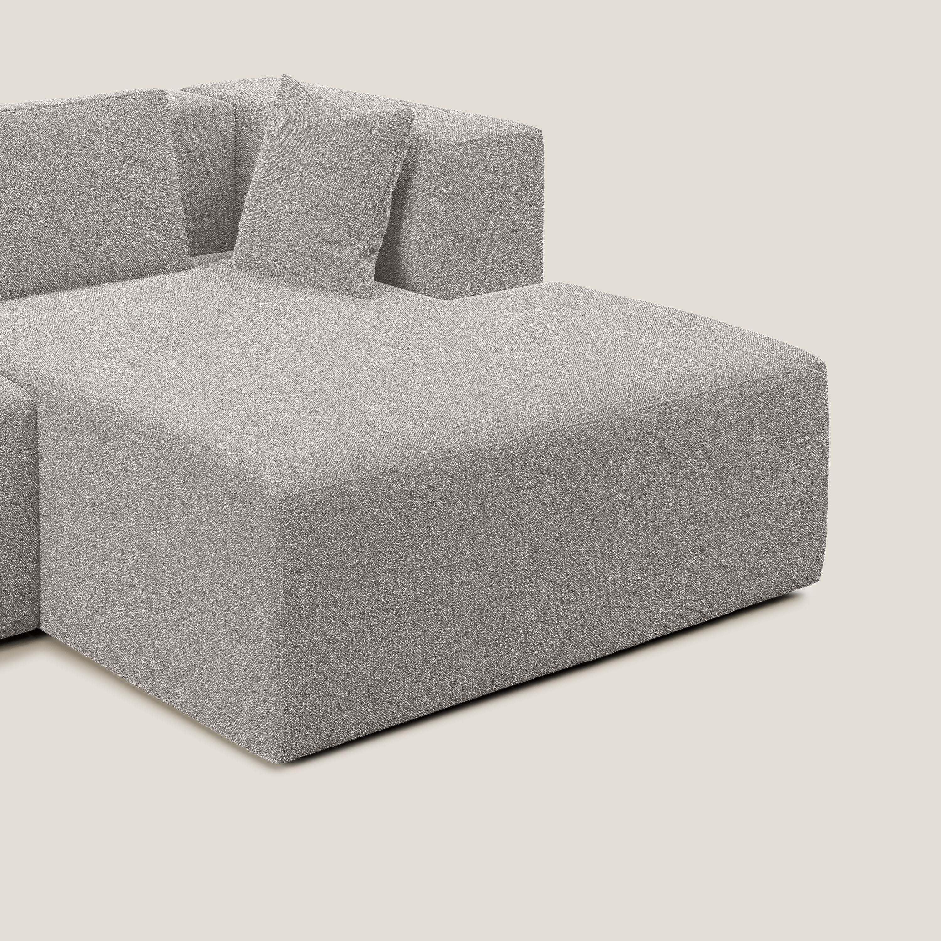 Nettuno divano panoramico in morbido tessuto bouclè T07 grigio - divani.store