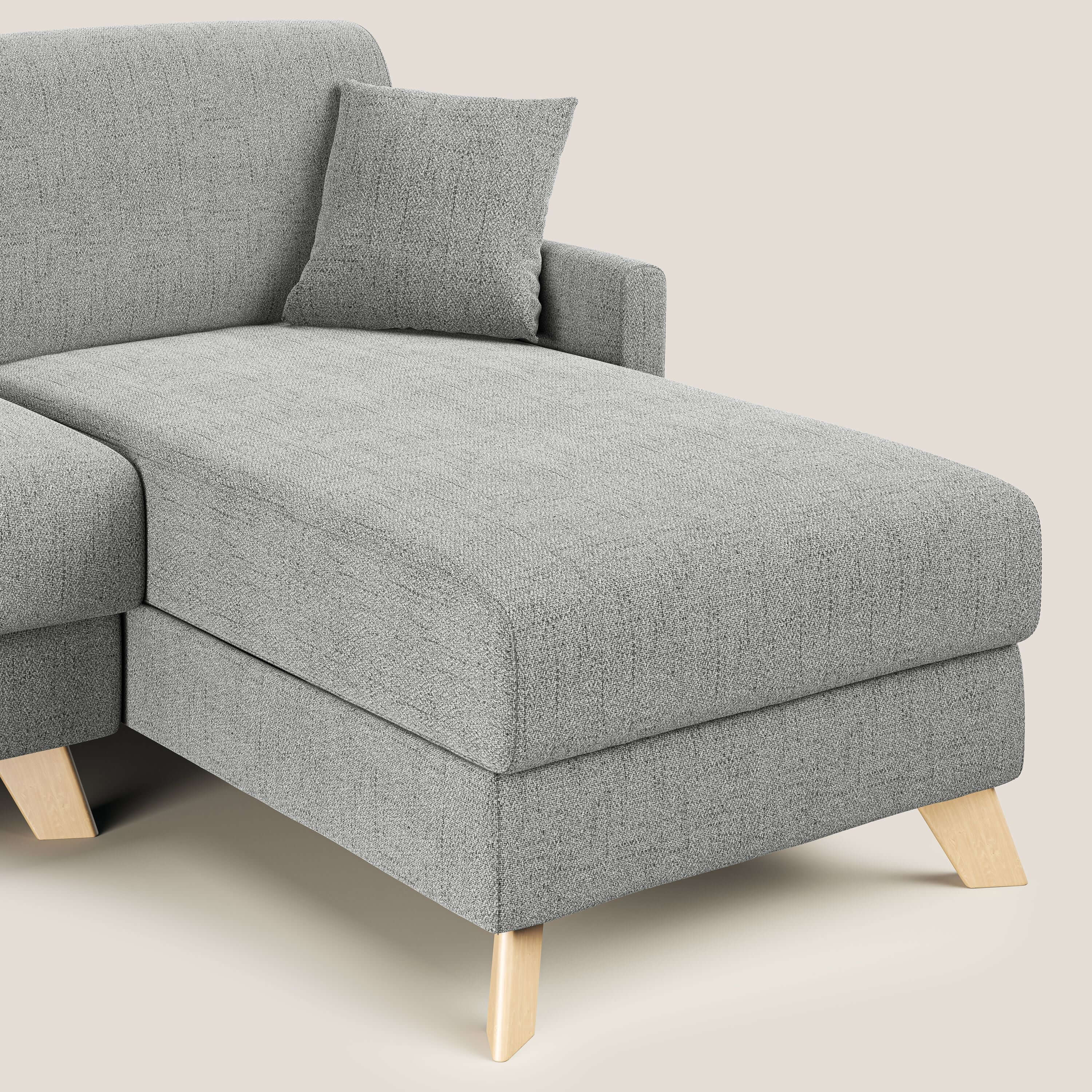 Edgar divano letto angolare in tessuto felis impermeabile T03 grigio chiaro - divani.store