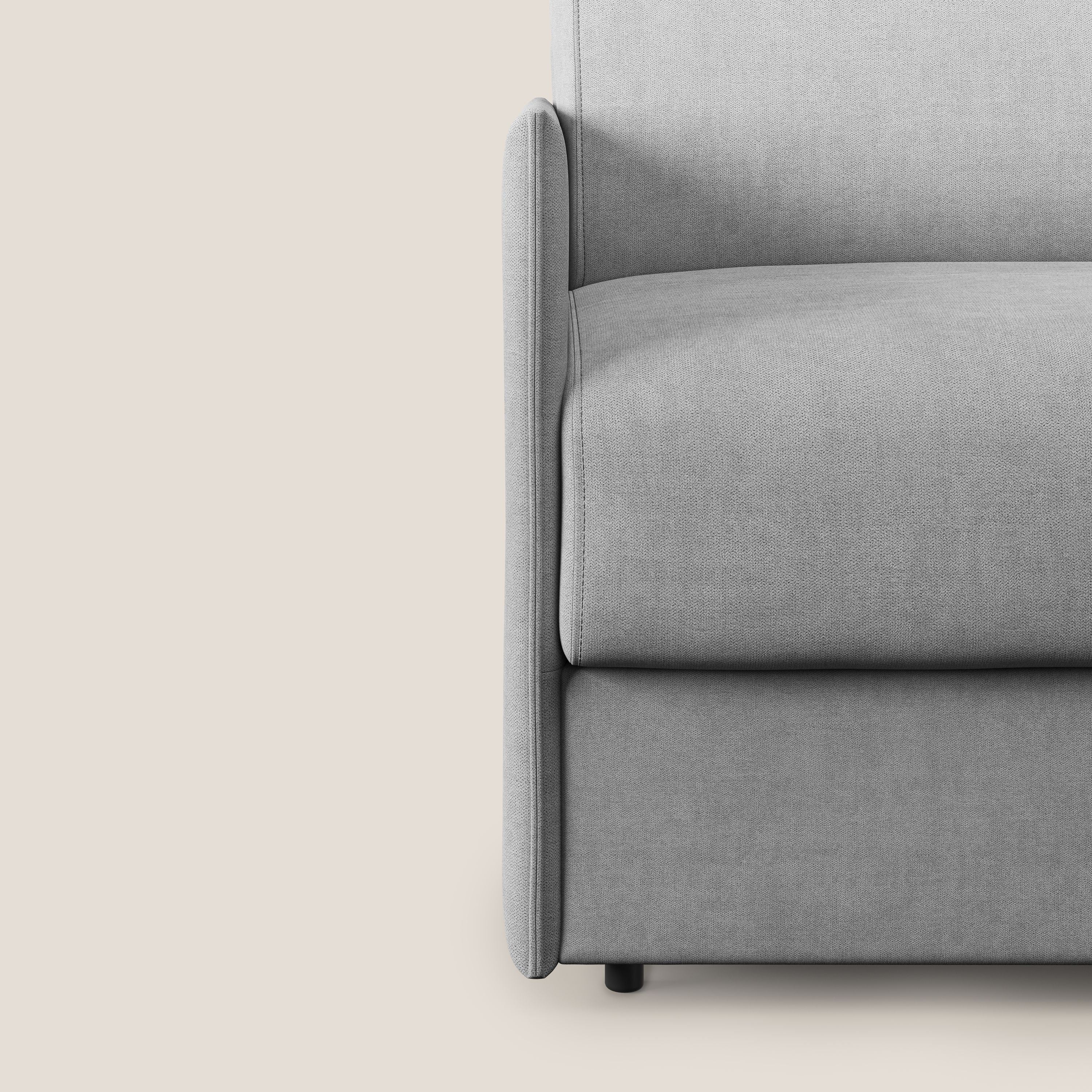Evans poltrona letto in morbido tessuto impermeabile T02 grigio chiaro - divani.store