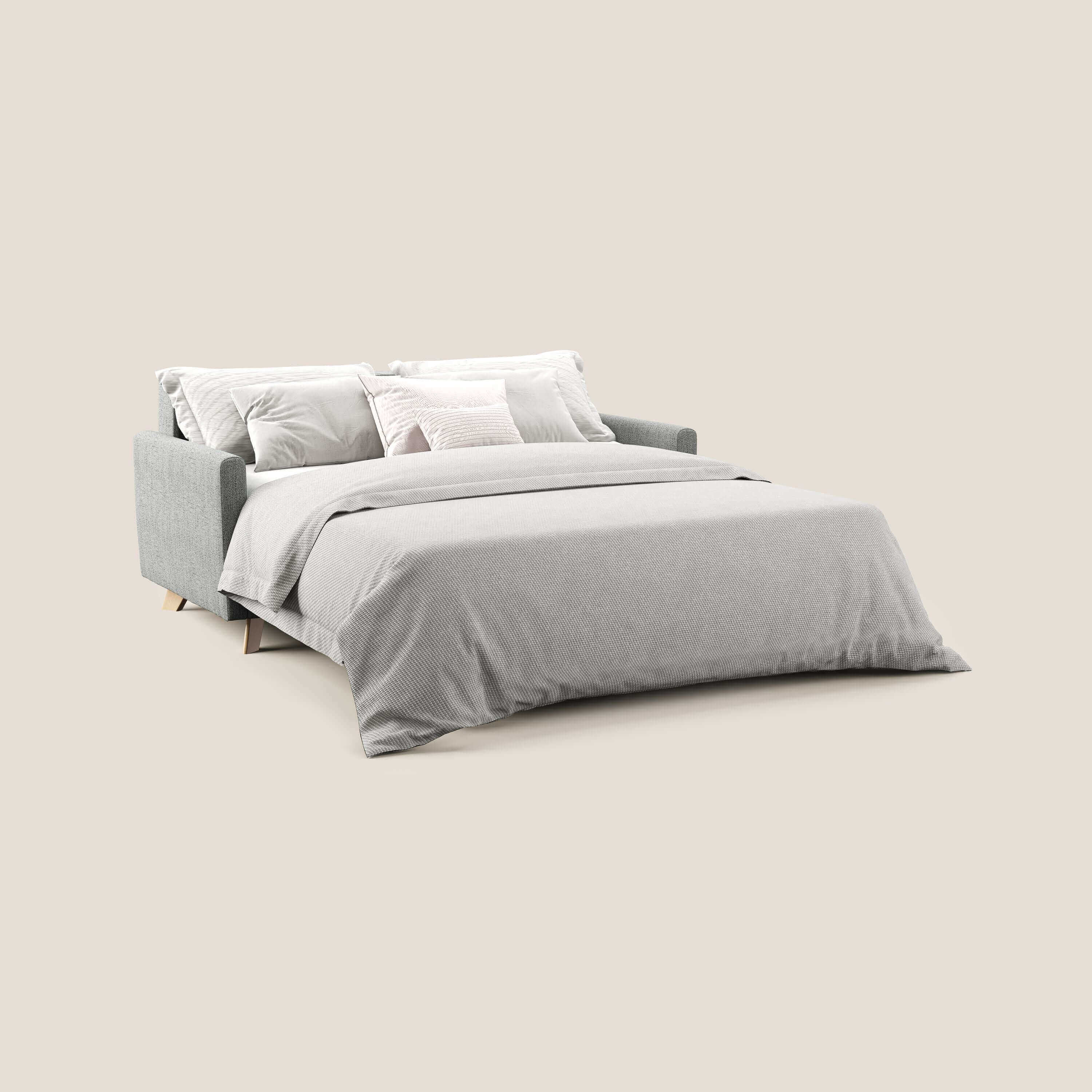 Edgar divano letto matrimoniale in tessuto felis impermeabile T03 grigio chiaro - divani.store