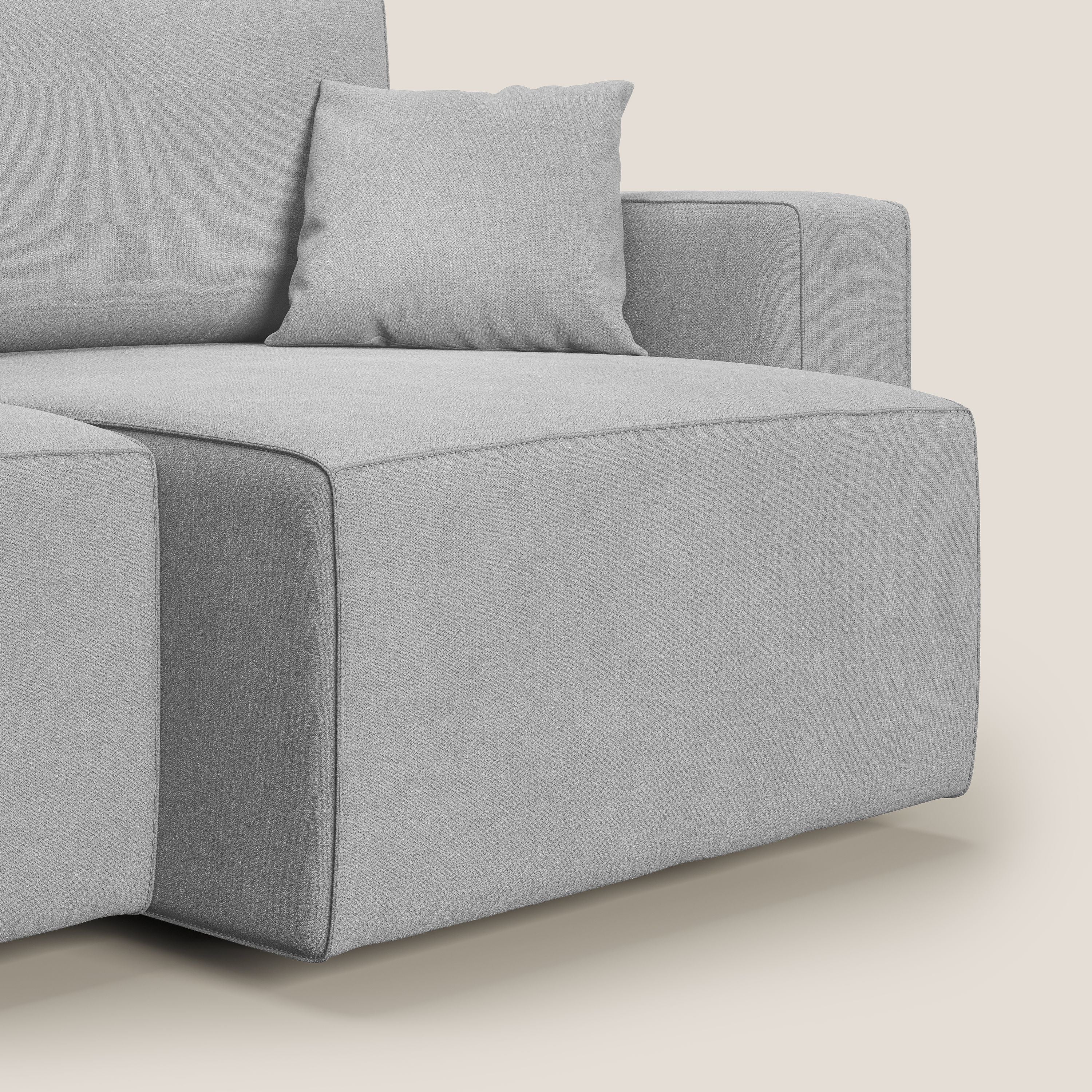 Morfeo divano con sedute estraibili in morbido tessuto impermeabile T02 grigio chiaro - divani.store