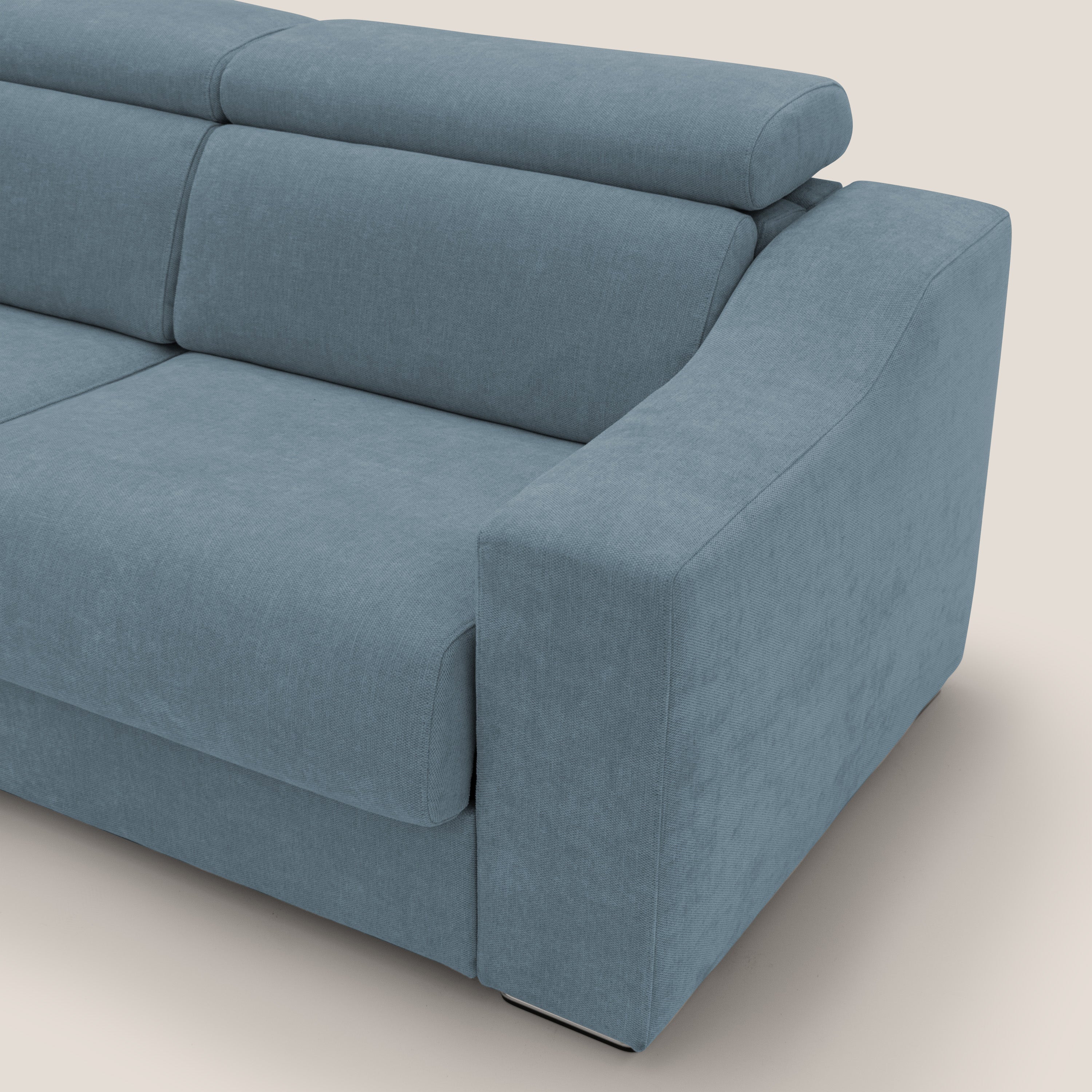 Bomber divano letto matrimoniale con poggiatesta in tessuto impermeabile T14 carta da zucchero - divani.store