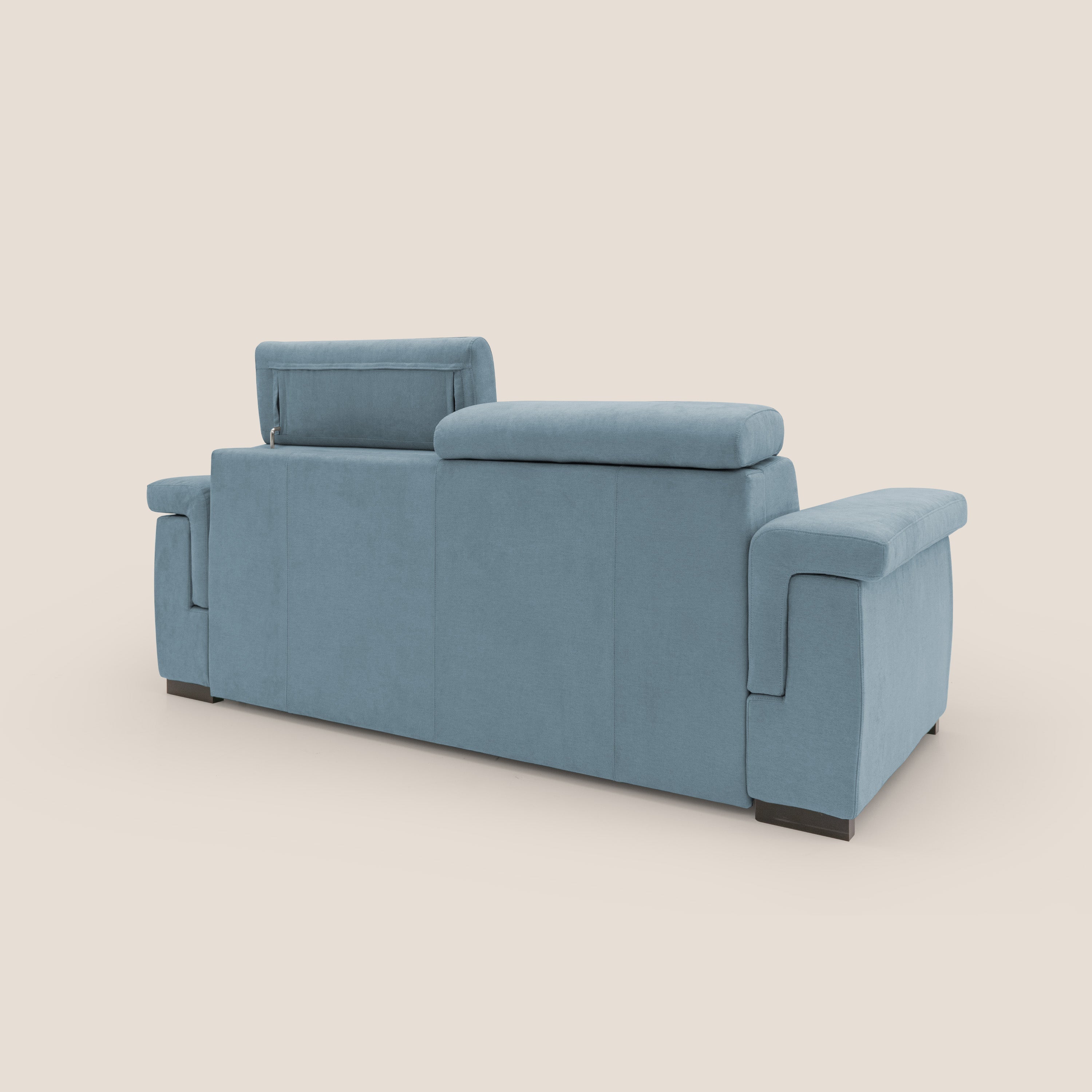 Bjorn divano letto sfoderabile con materasso H18 cm e poggiatesta reclinabili in tessuto impermeabile T02 carta da zucchero - divani.store
