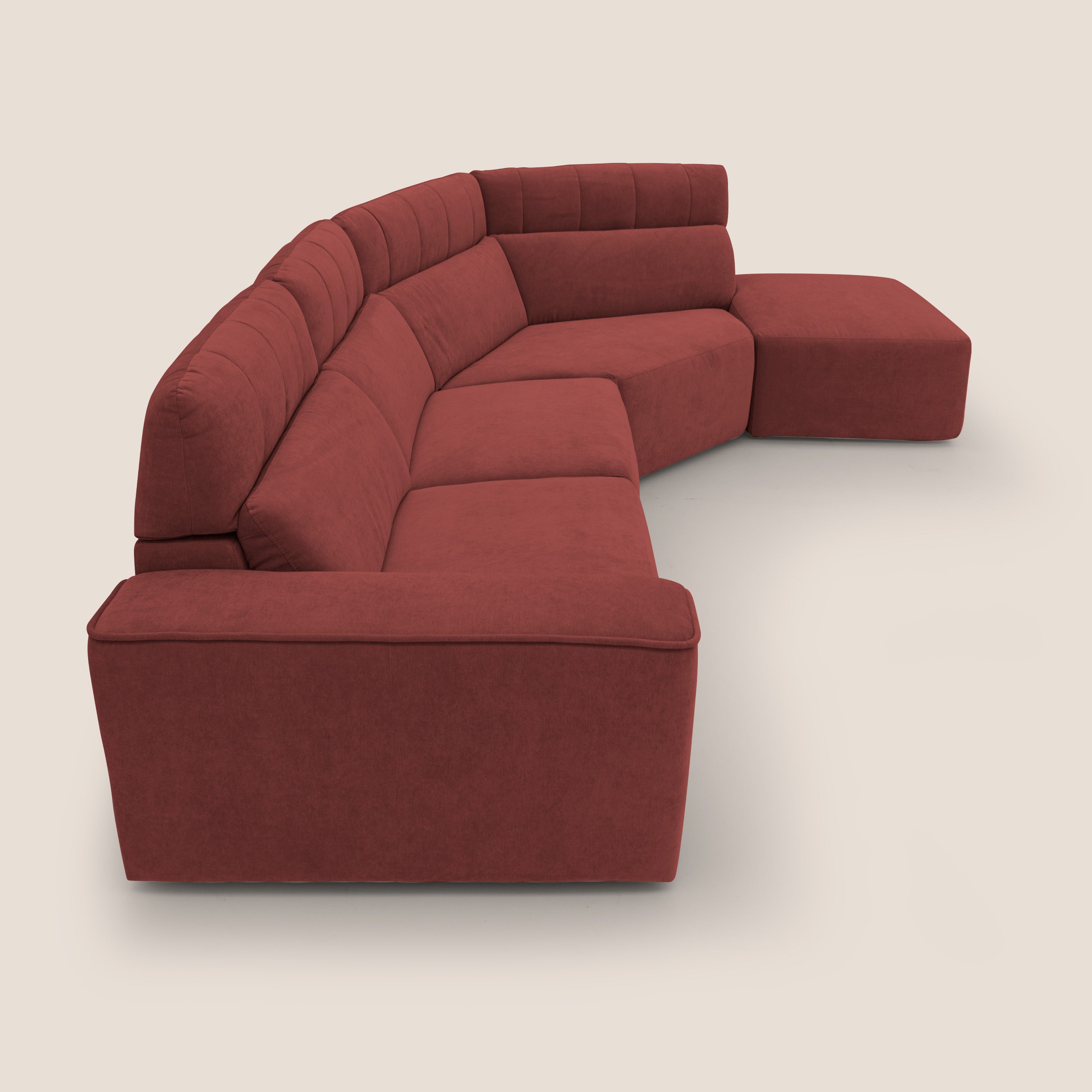 Clark Divano angolare con opzione relax elettrico in tessuto smacchiabile impermeabile T17 rosso - divani.store