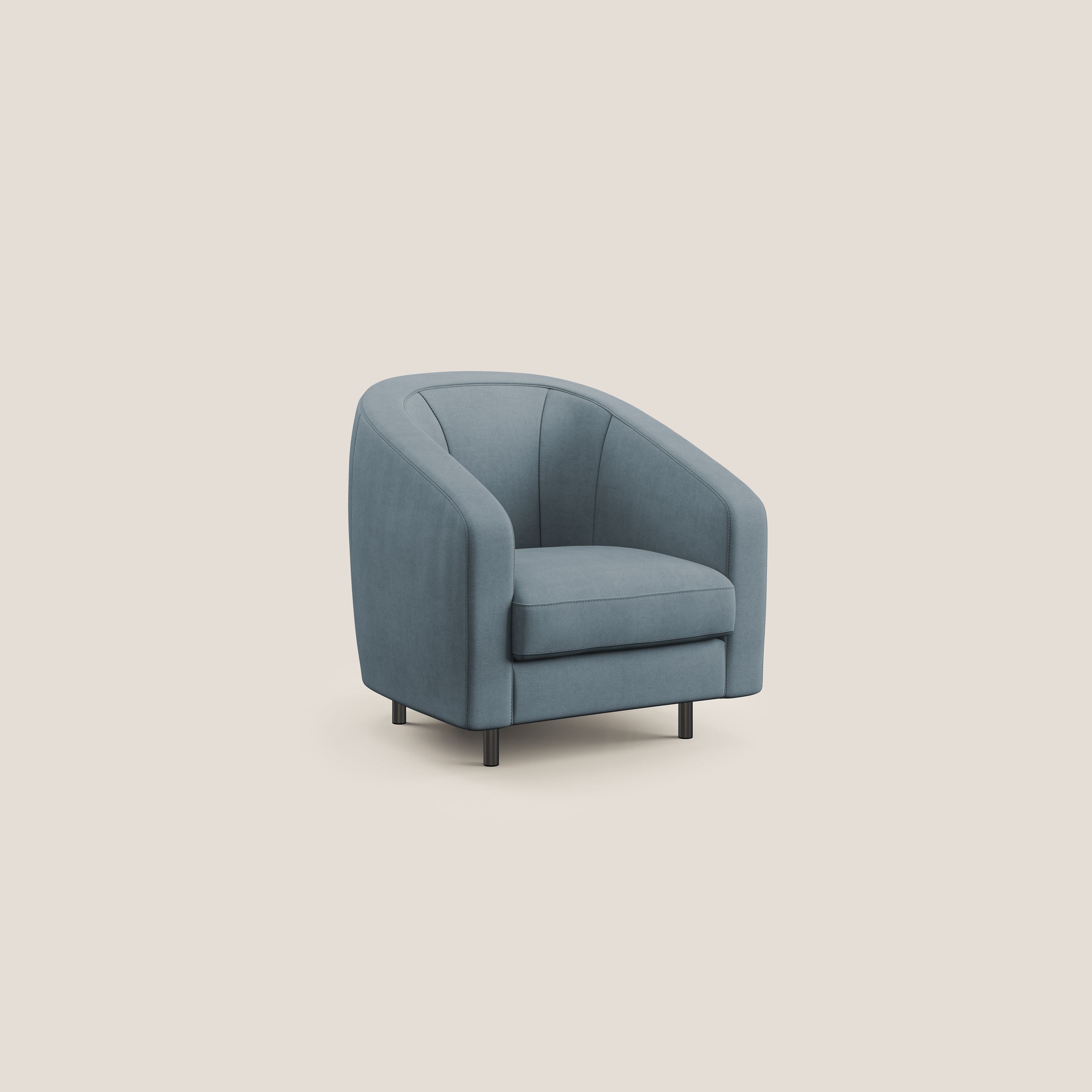 Pandora Poltroncina in tessuto morbido impermeabile T02 carta-da-zucchero - divani.store