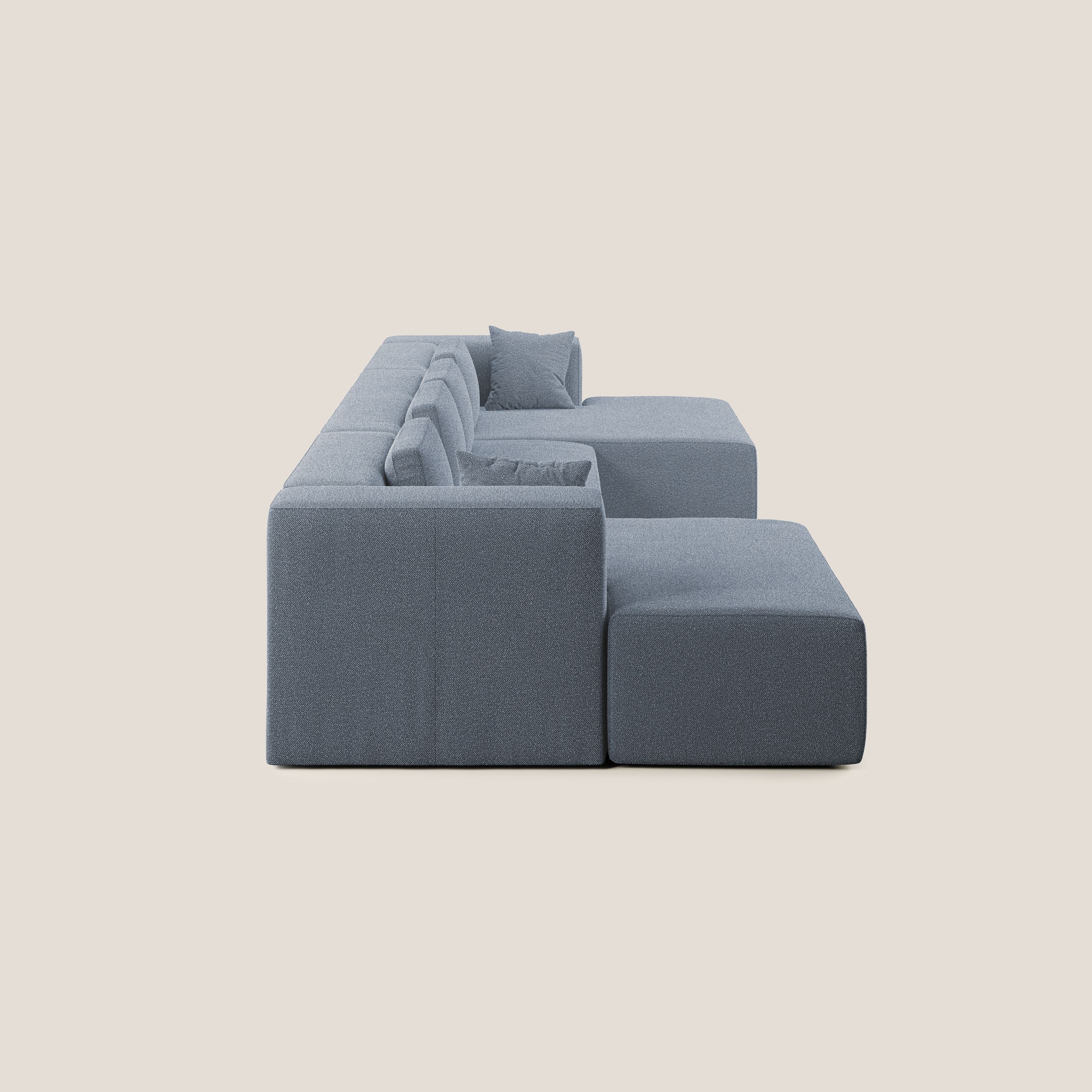 Nettuno divano panoramico in morbido tessuto bouclè T07 carta da zucchero - divani.store