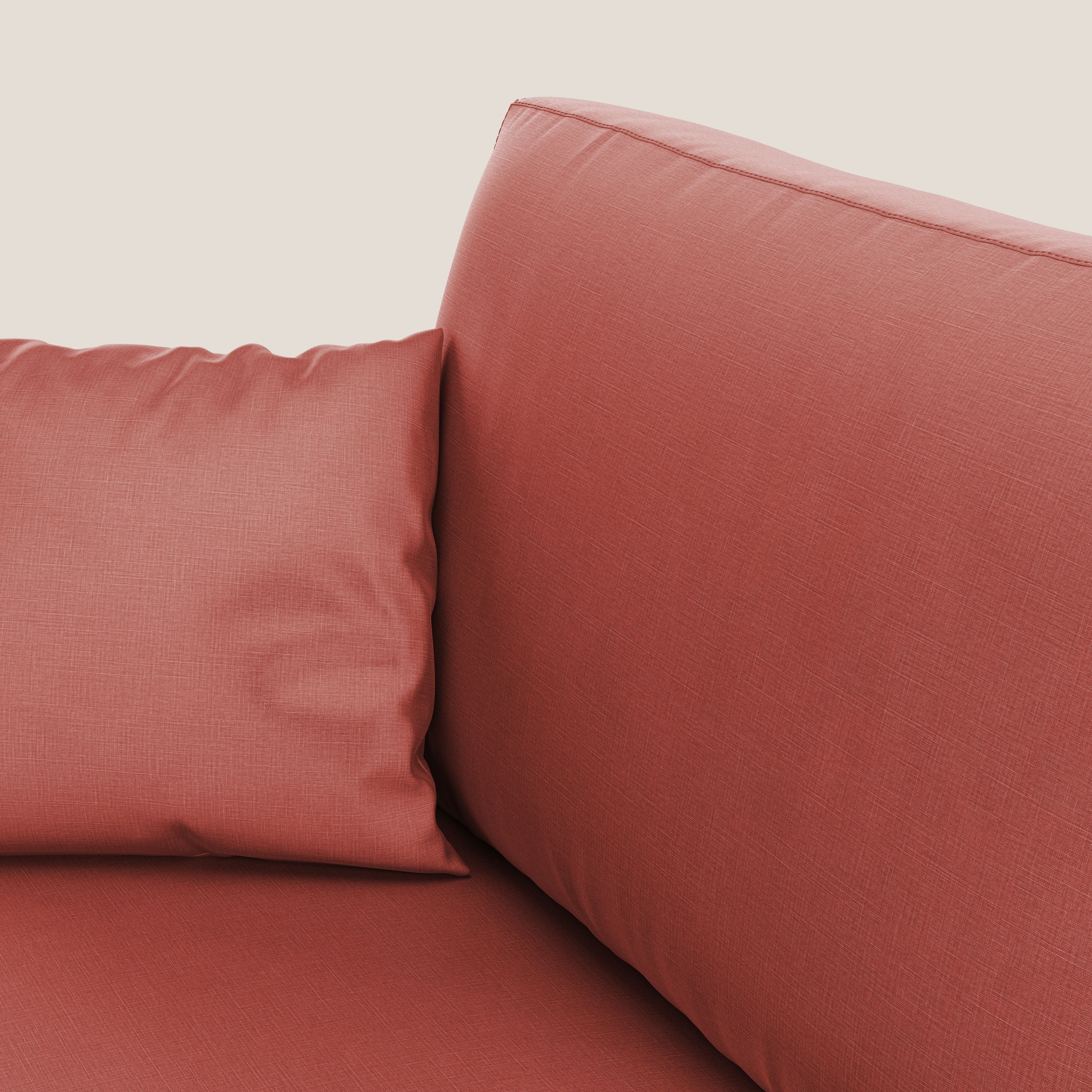 Andromeda divano letto angolare in velluto morbido impermeabile T01 salmone - divani.store