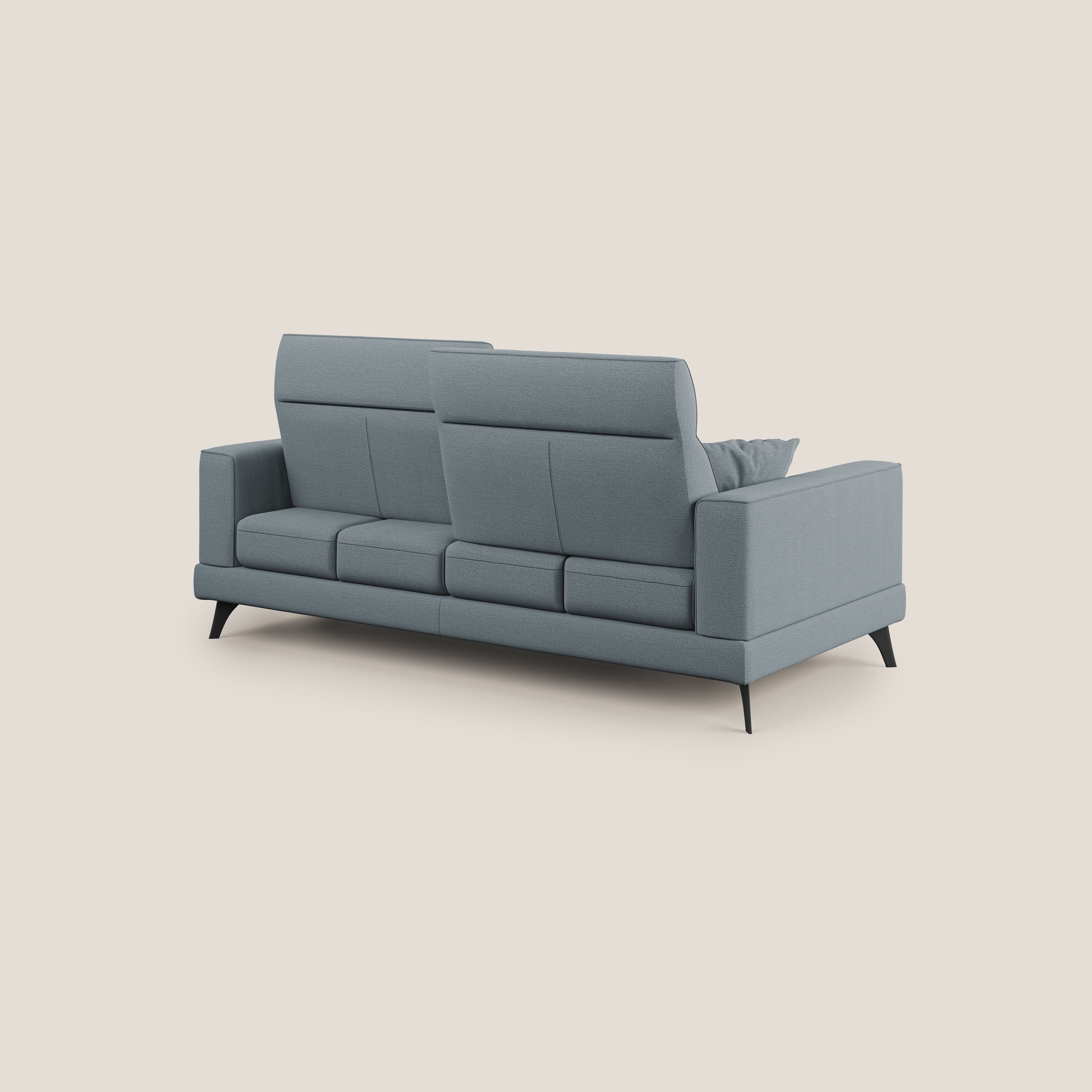 Slide Divano con schienali traslanti e poggiatesta in tessuto simil cotone impermeabile T19 carta da zucchero - divani.store