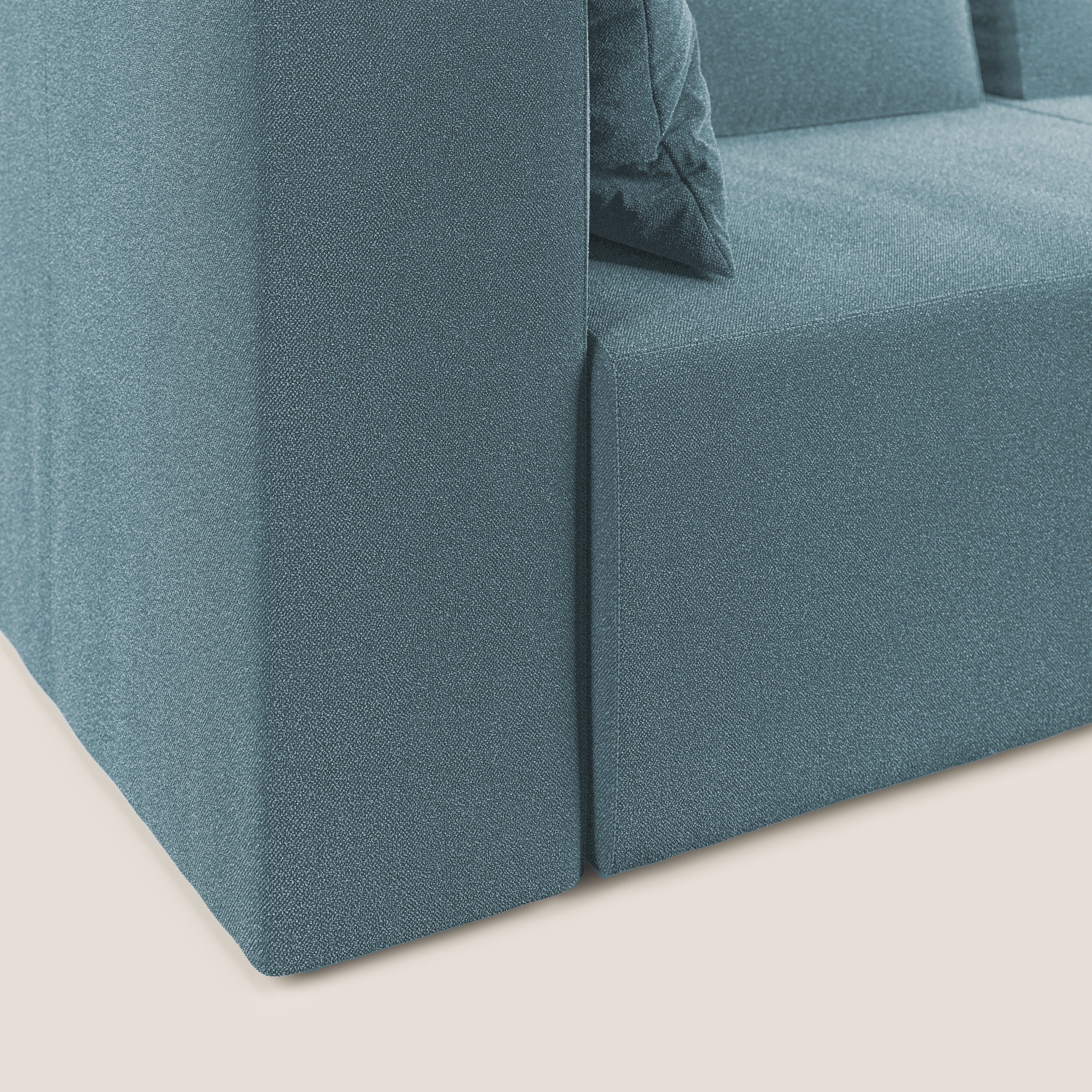 Nettuno divano moderno componibile in morbido tessuto bouclè T07 carta da zucchero - divani.store