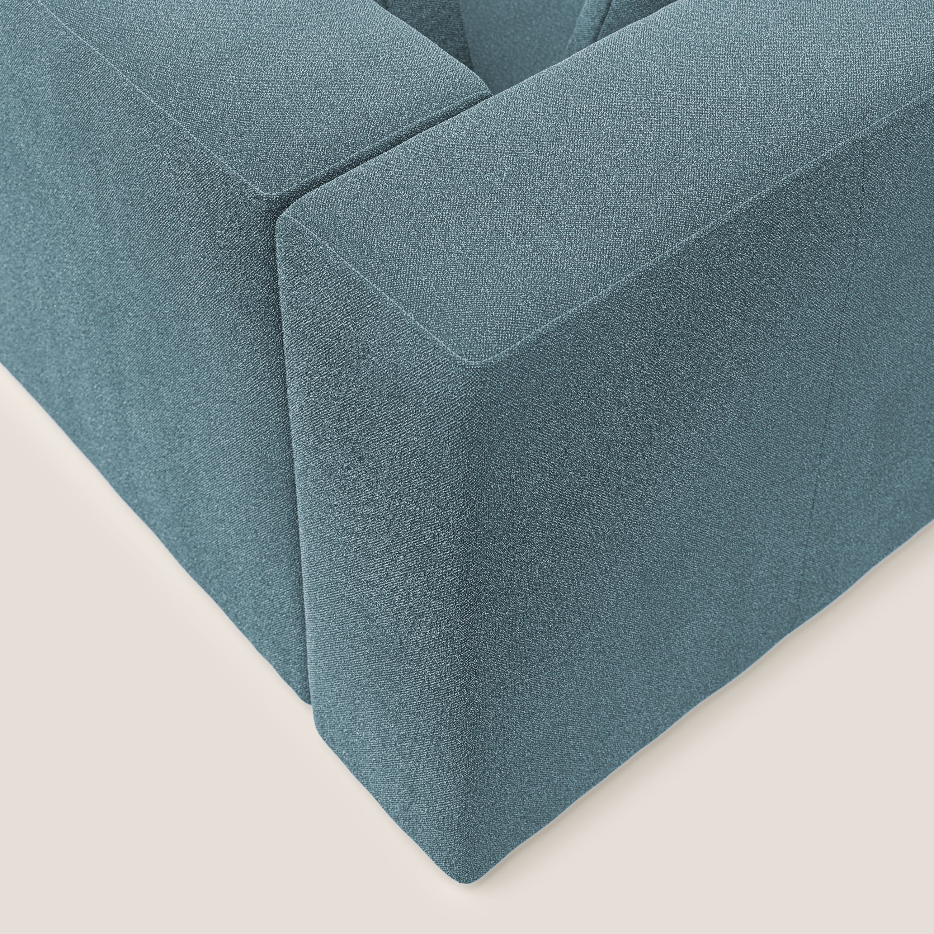 Nettuno divano moderno componibile in morbido tessuto bouclè T07 carta da zucchero - divani.store