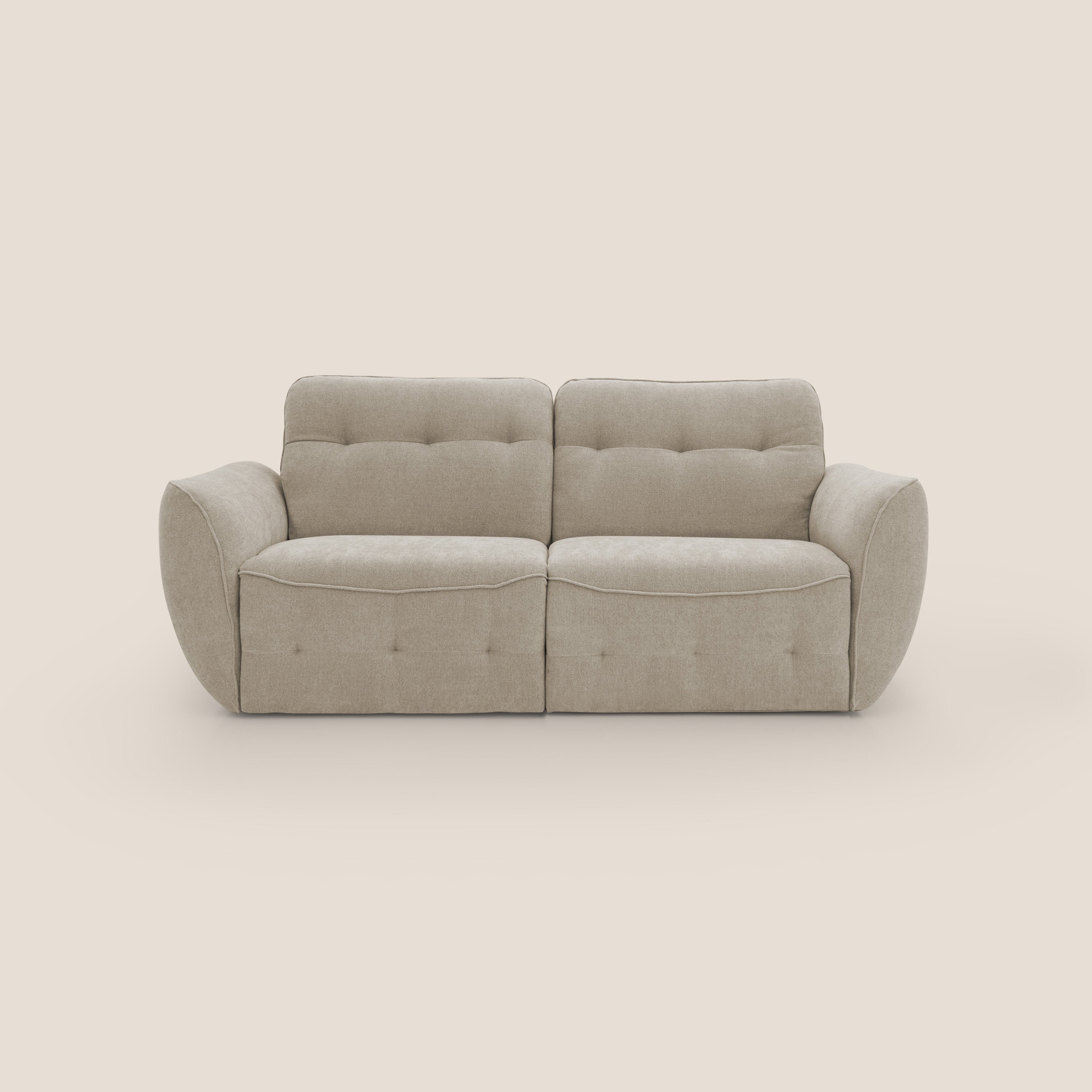 Cerbero divano 2 e 3 posti in morbido bouclé impermeabile T07 beige - divani.store