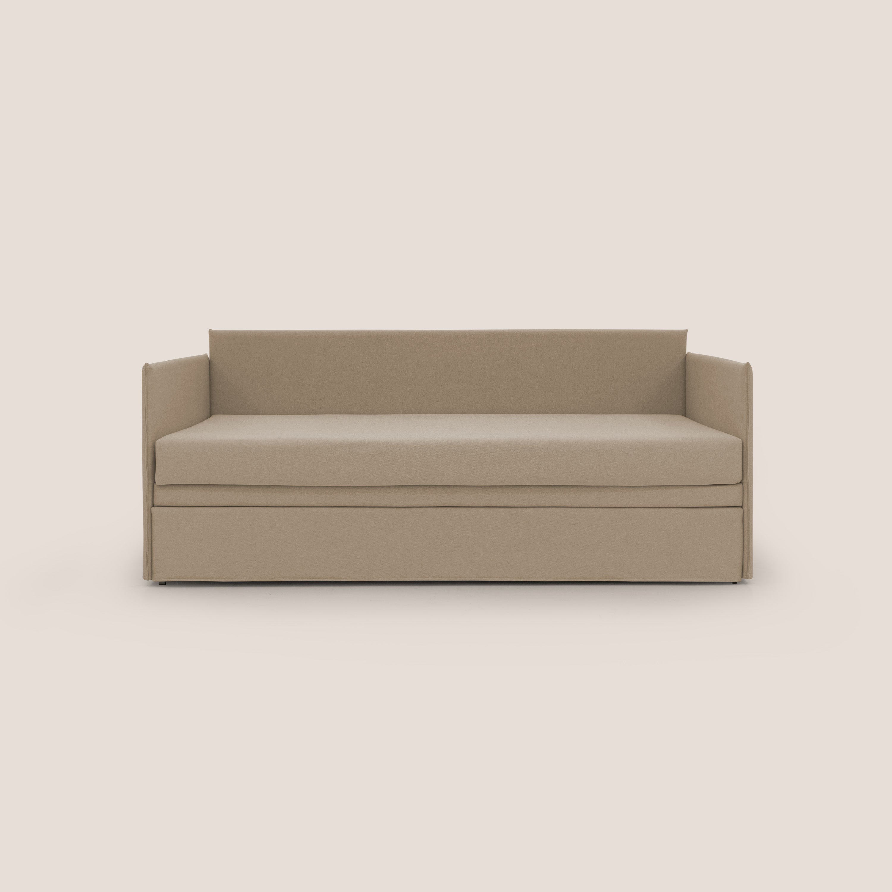 Brenta Divano duplex con doppio letto in tessuto simil cotone impermeabile T13 beige - divani.store