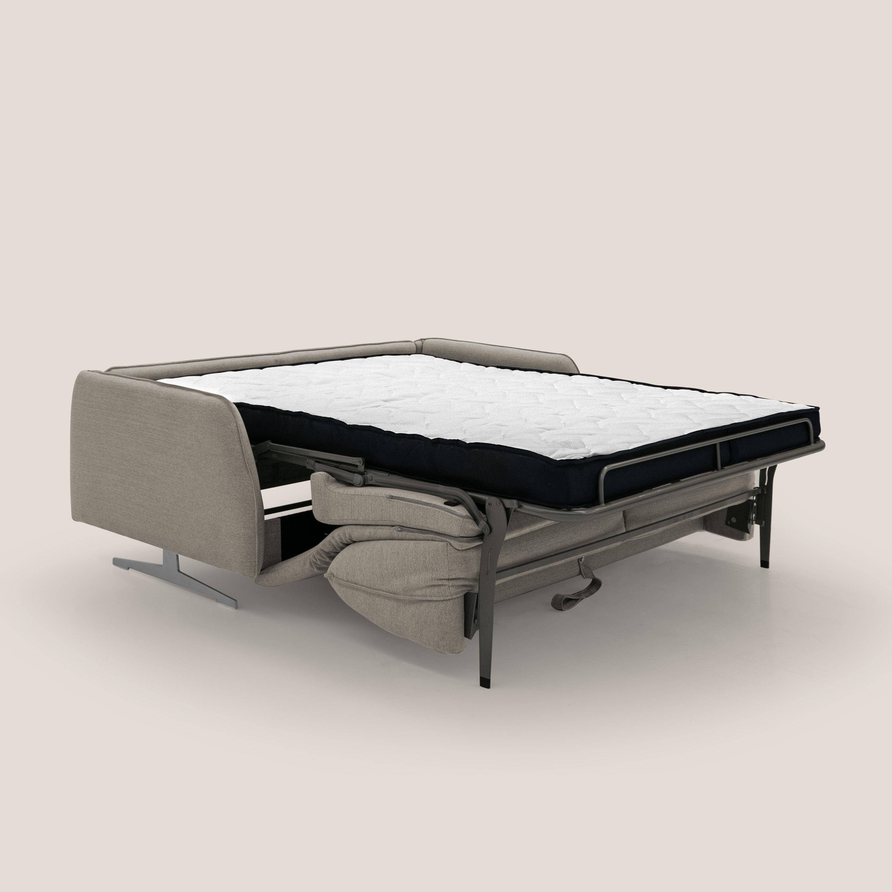 Texas Divano letto matrimoniale moderno in tessuto impermeabile T19 beige - divani.store