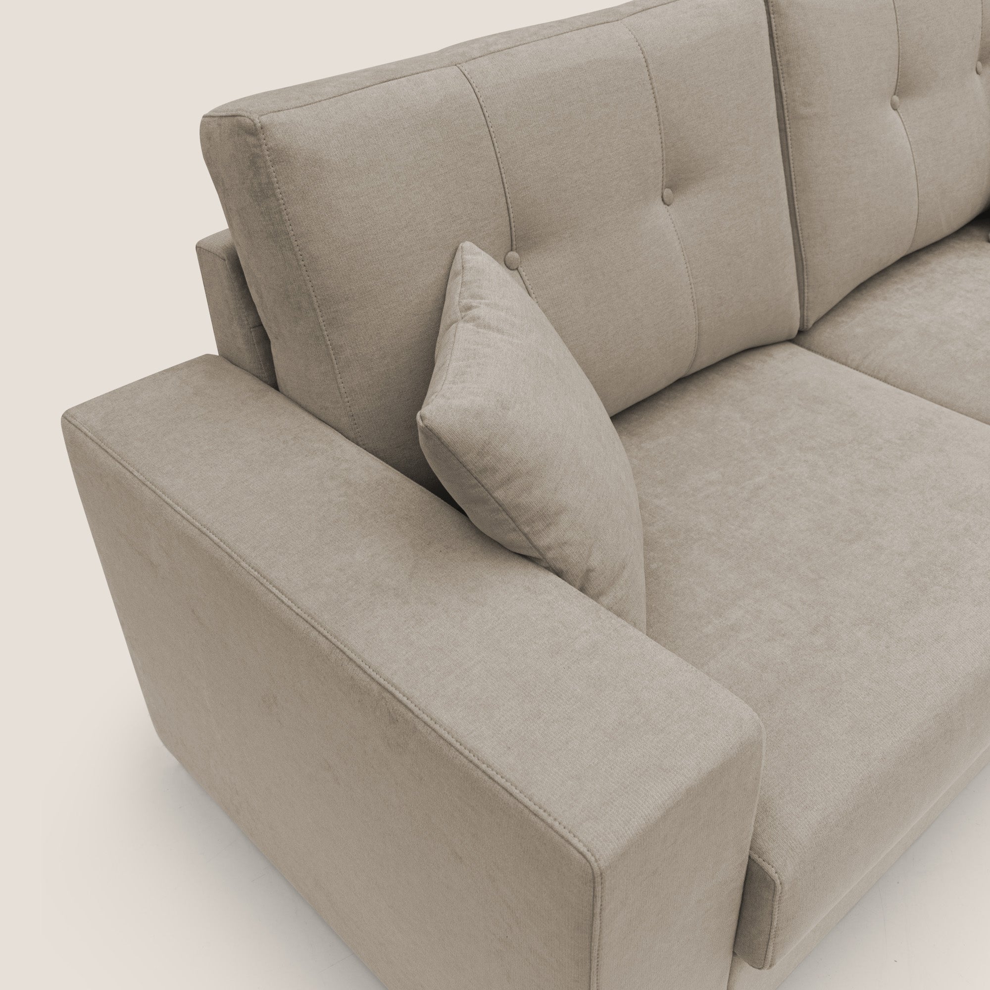 Giove divano in morbido tessuto impermeabile T02 beige - divani.store