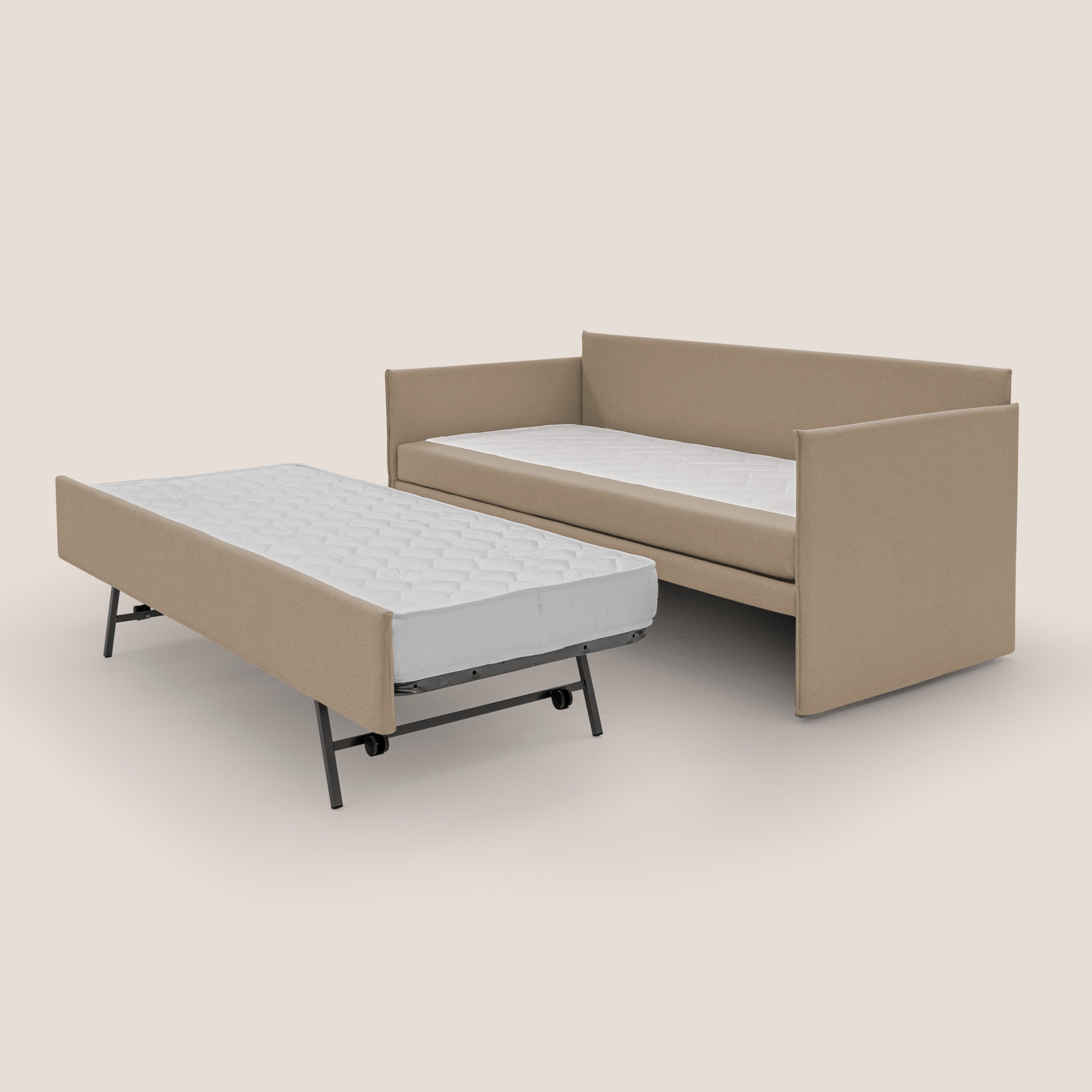Brenta Divano duplex con doppio letto in tessuto simil cotone impermeabile T13 beige - divani.store