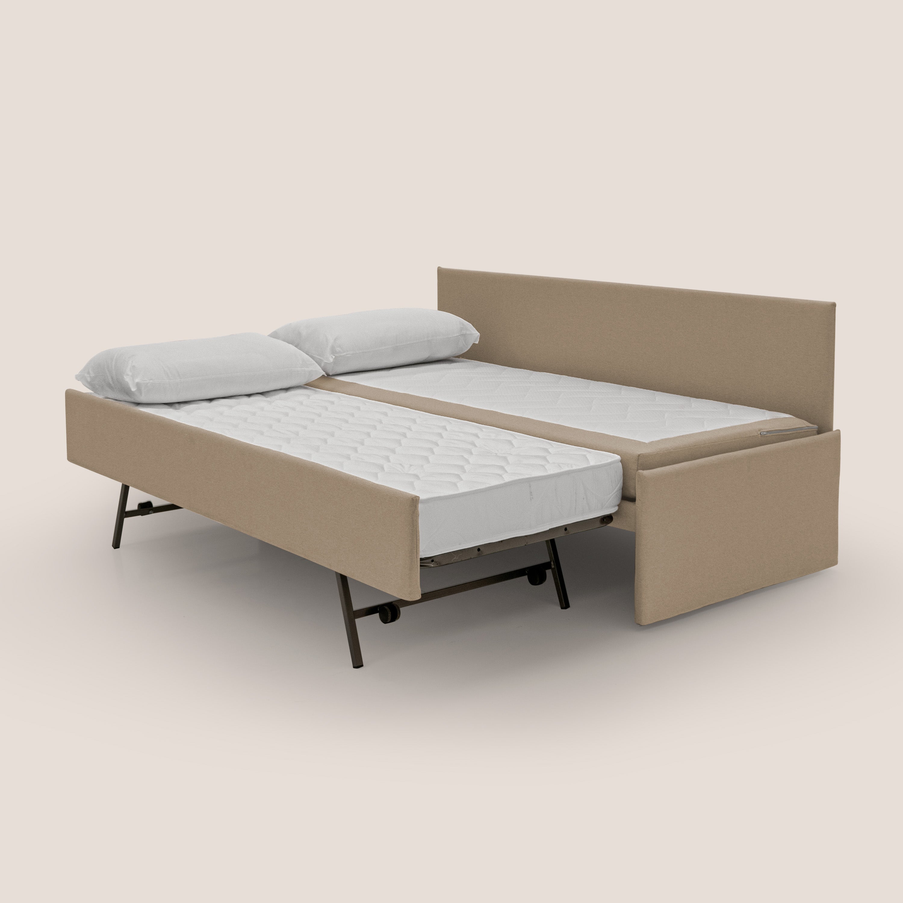 Naviglio Divano duplex con doppio letto in tessuto simil cotone impermeabile T13 beige - divani.store