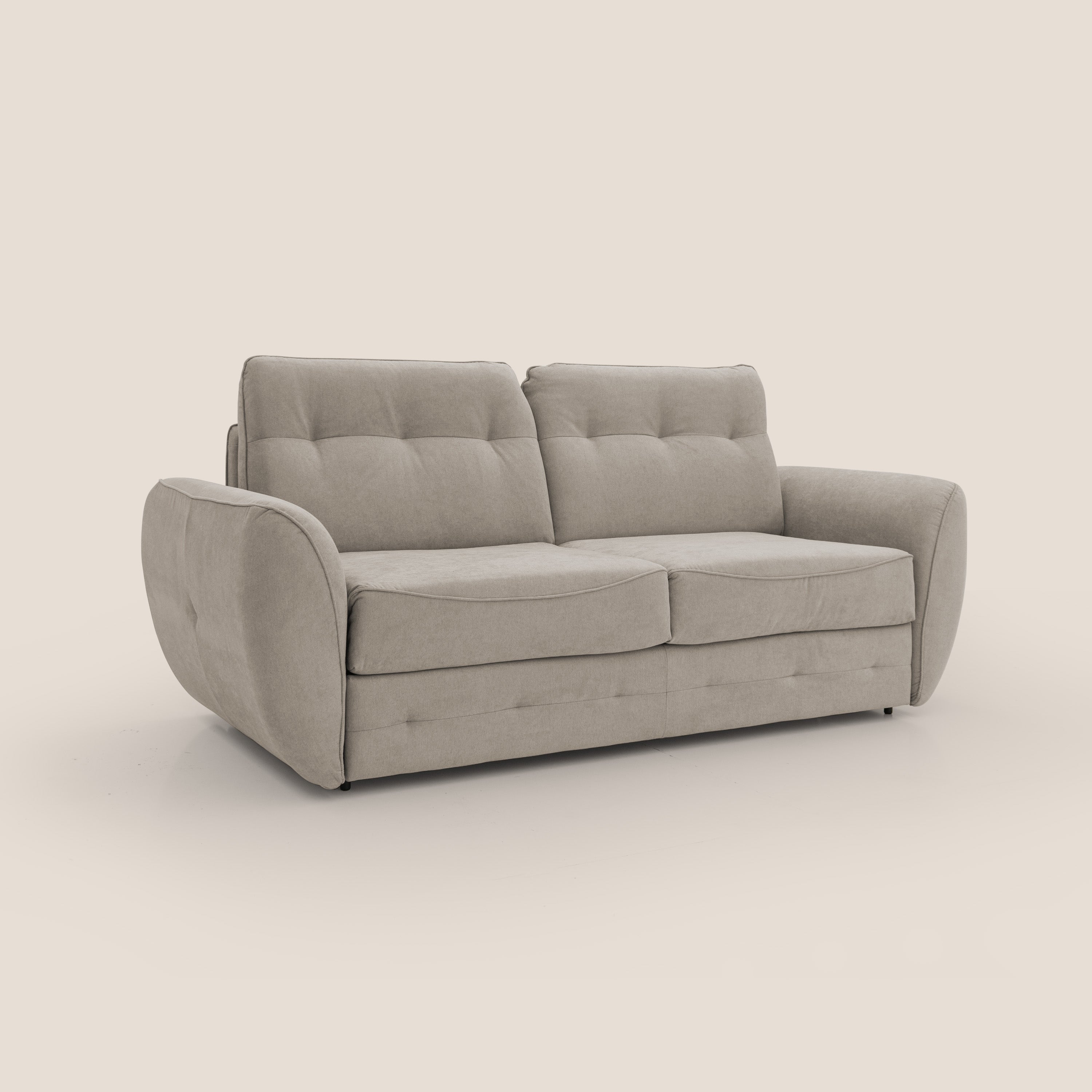 Zeus Divano letto scandinavo con schienale alto in tessuto impermeabile T02 beige - divani.store
