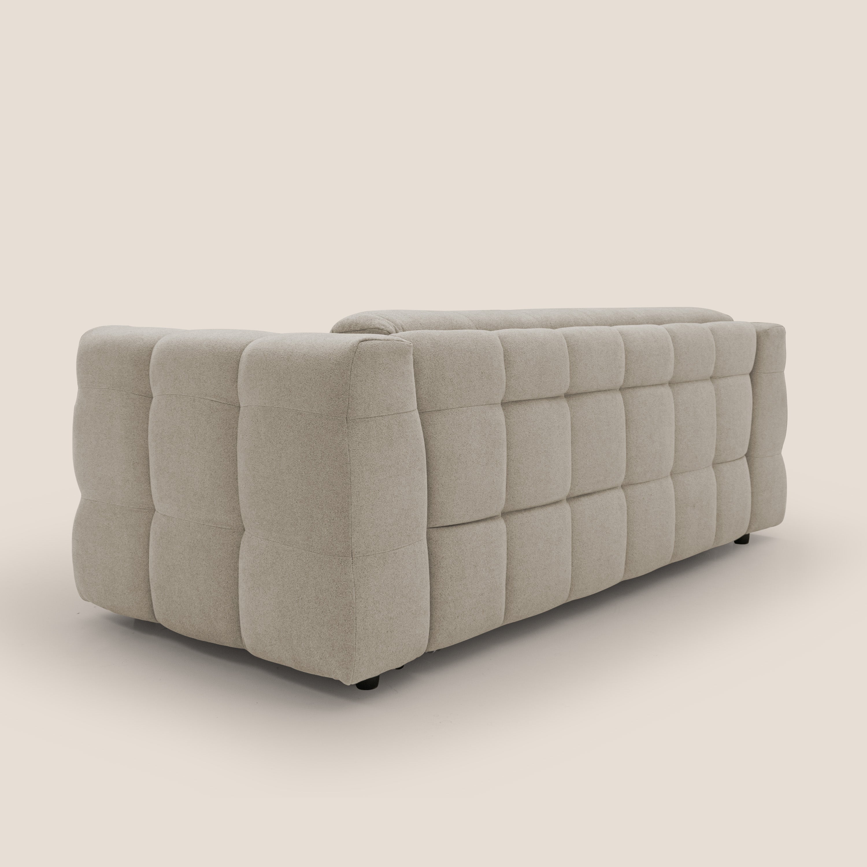 Tender Divano letto matrimoniale dal design innovativo in tessuto bouclet impermeabile T07 beige - divani.store