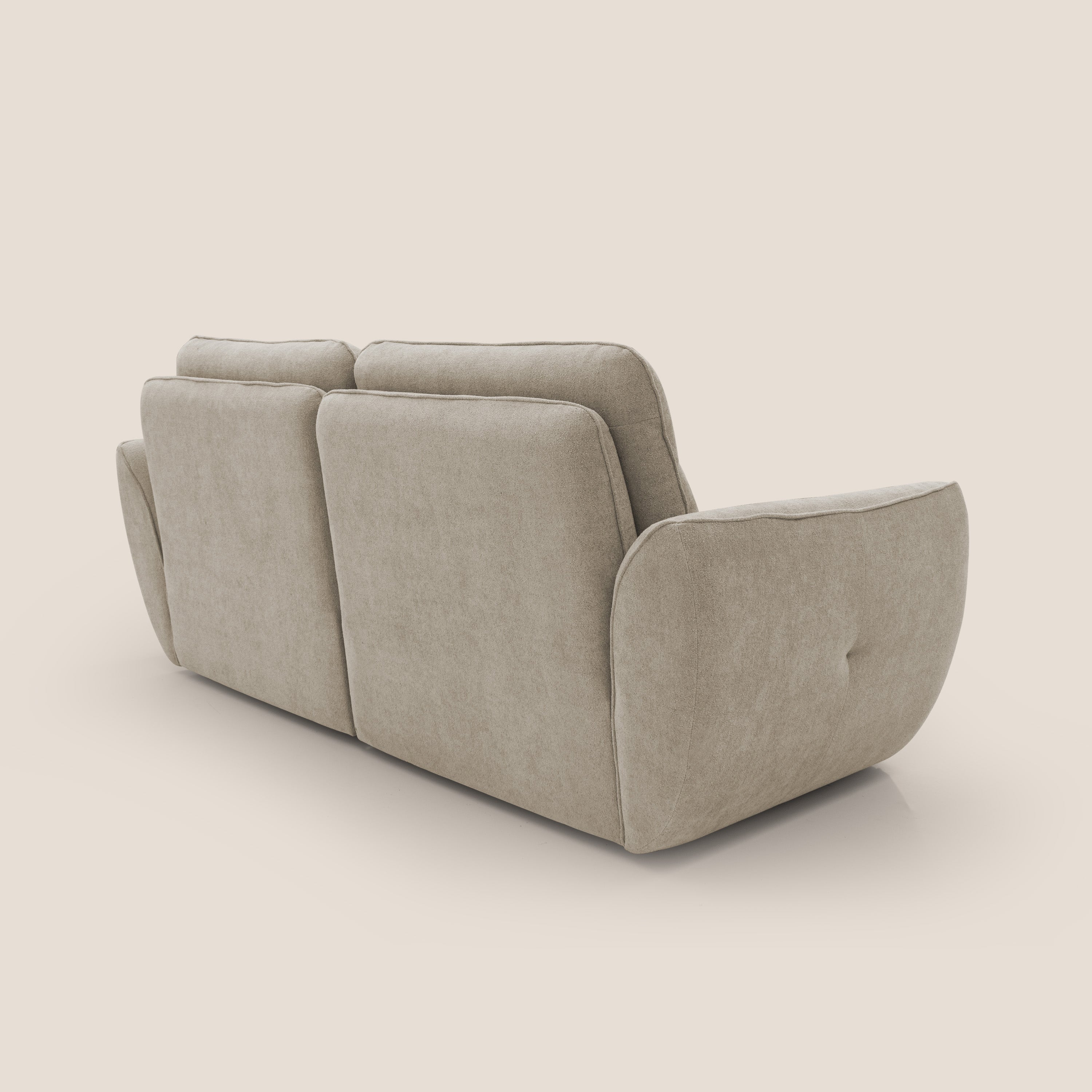 Cerbero divano 2 e 3 posti in morbido bouclé impermeabile T07 beige - divani.store