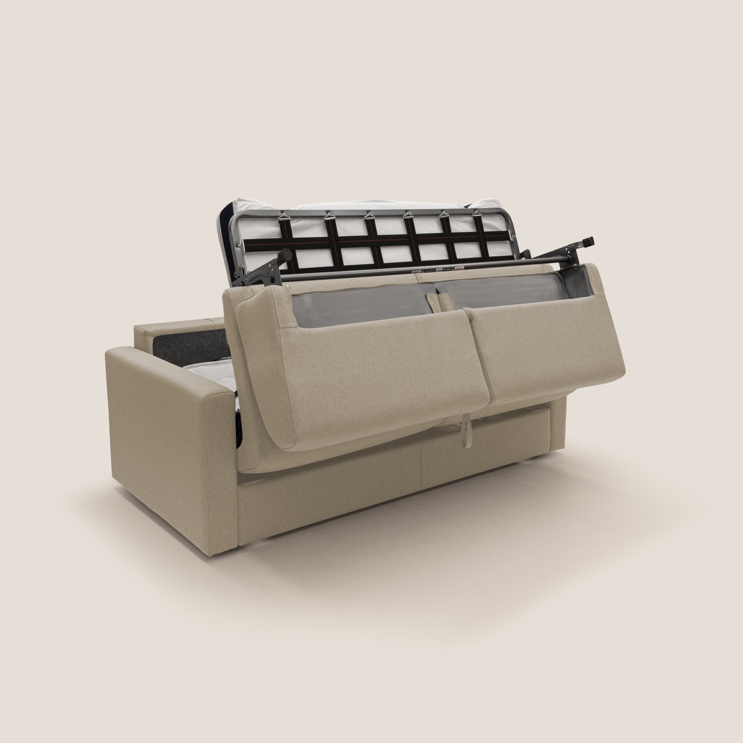 Chris Divano letto matrimoniale in tessuto impermeabile T13 beige - divani.store