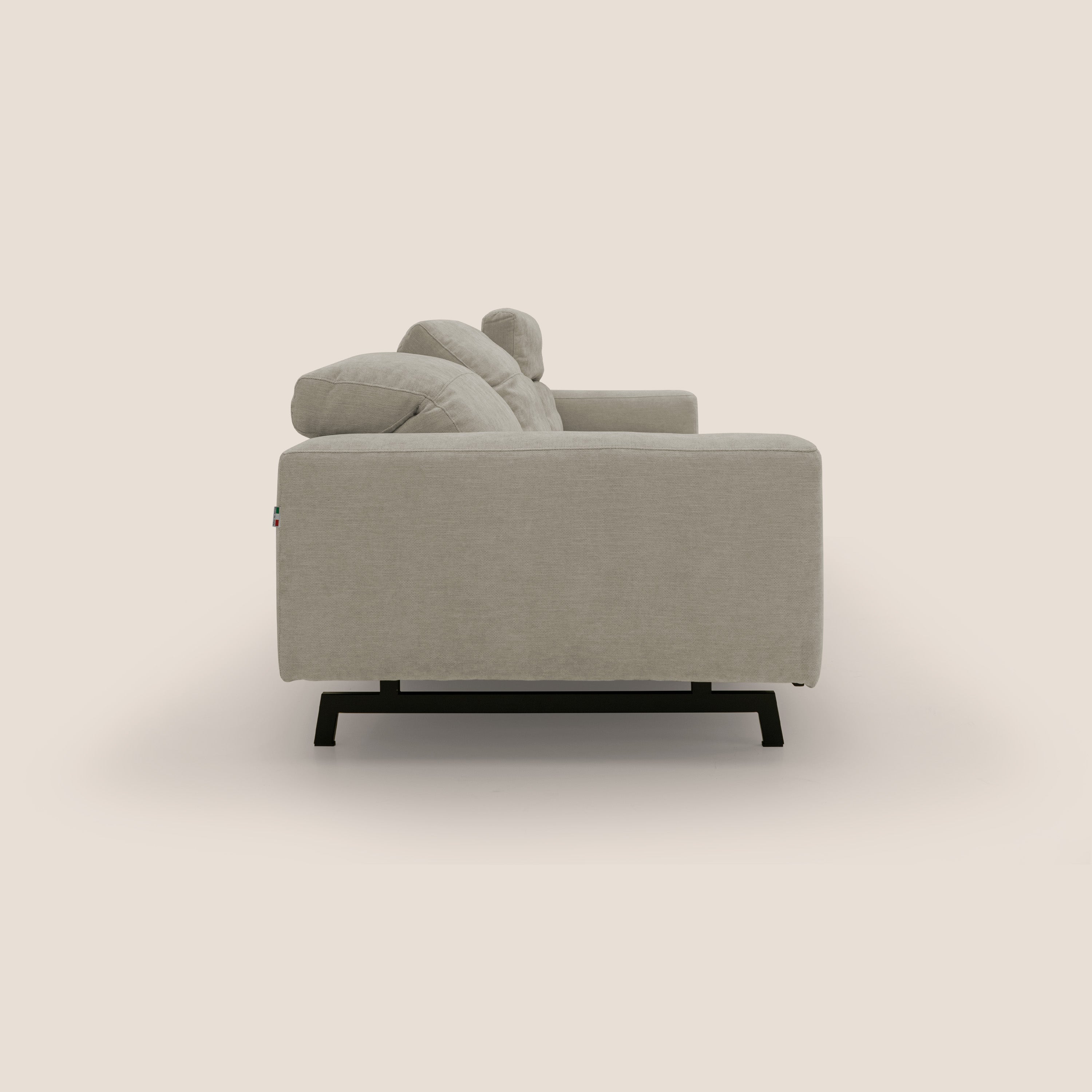 Sakura canapé modulaire 3 places en tissu flammé doux et imperméable T14 Taupe tortora