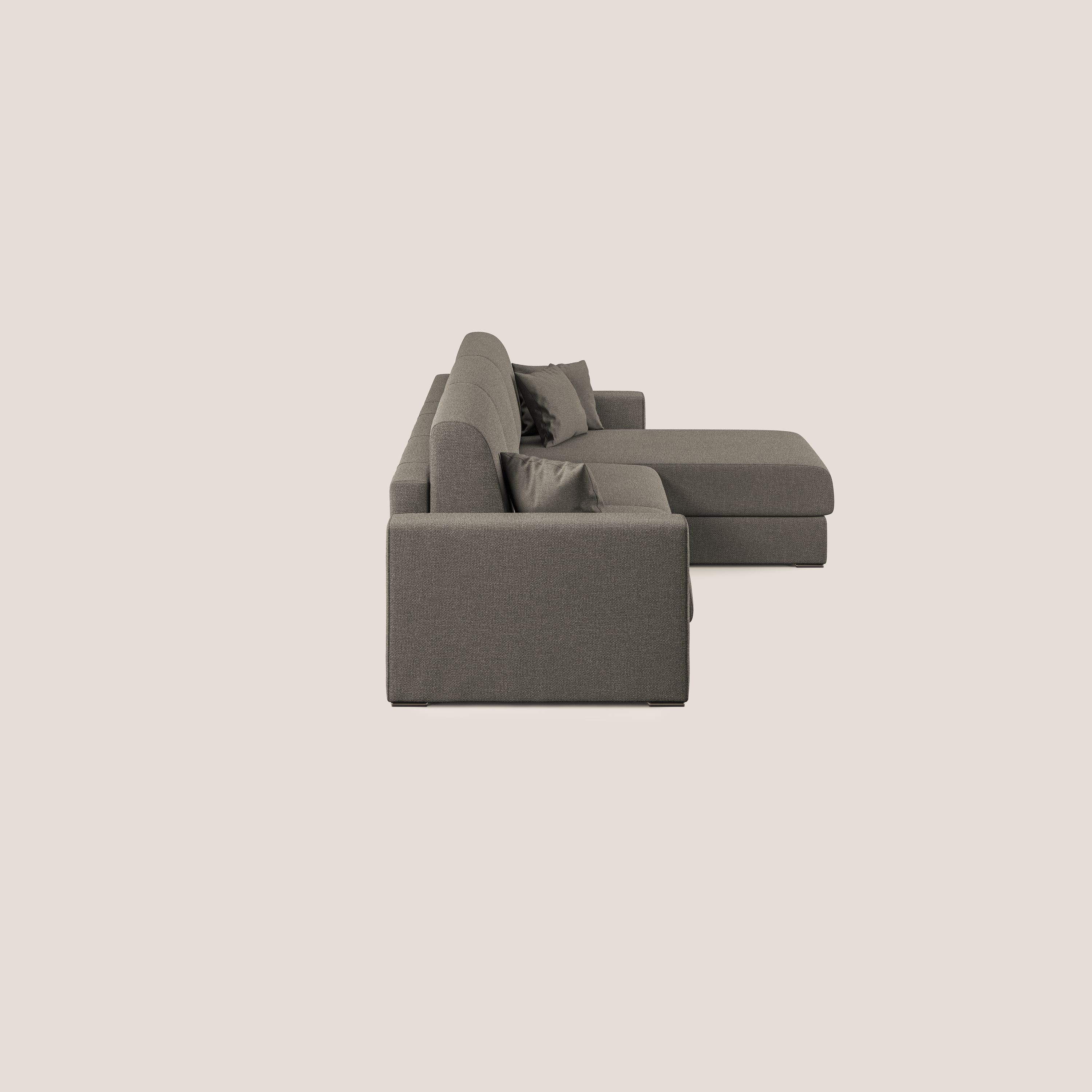 Best Divano letto angolare con penisola in tessuto smacchiabile QuickClean T08 tortora - divani.store