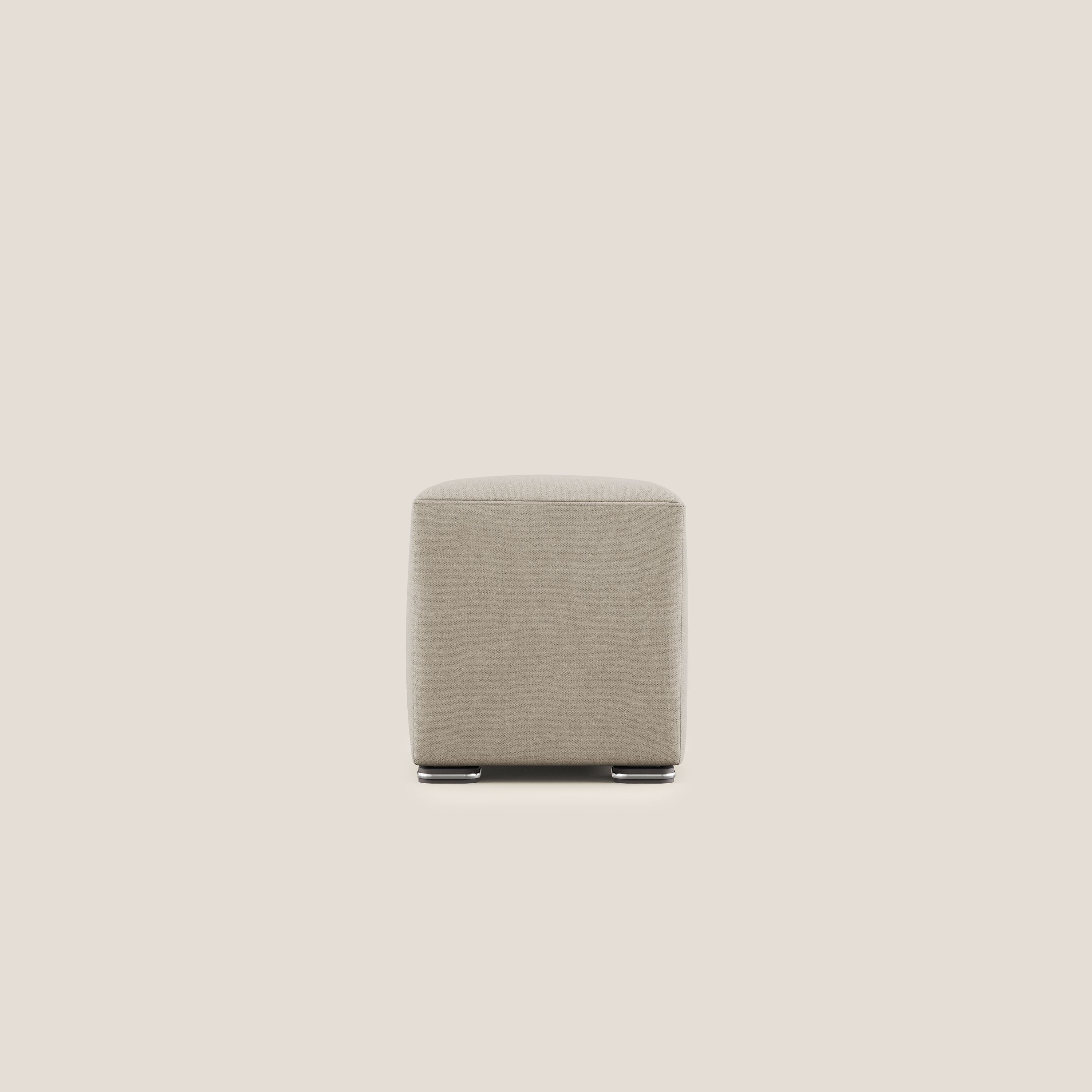 Cube pouf in tessuto morbido impermeabile T02 beige - divani.store