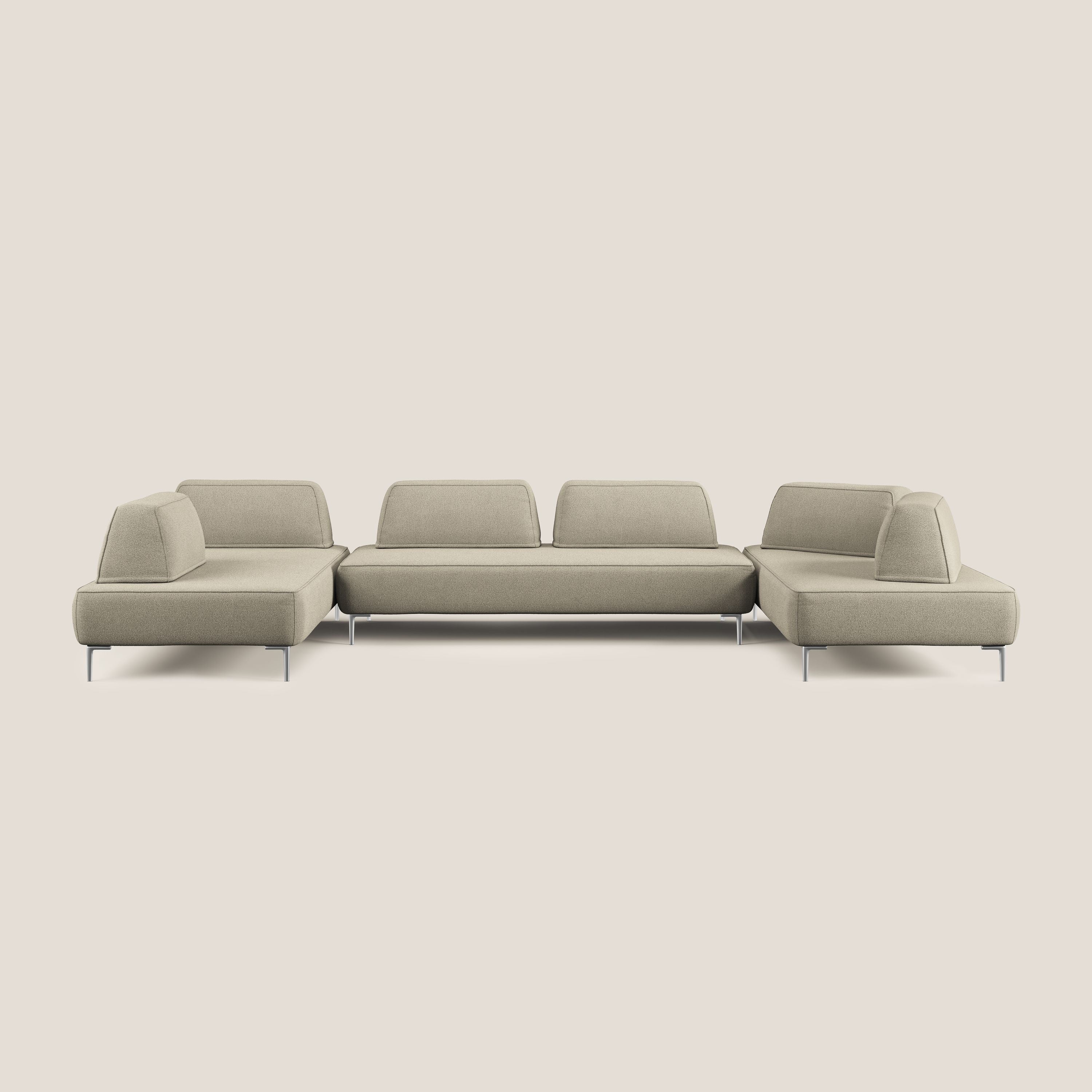 Newton divano panoramico modulare con schienali movibili T07 beige - divani.store