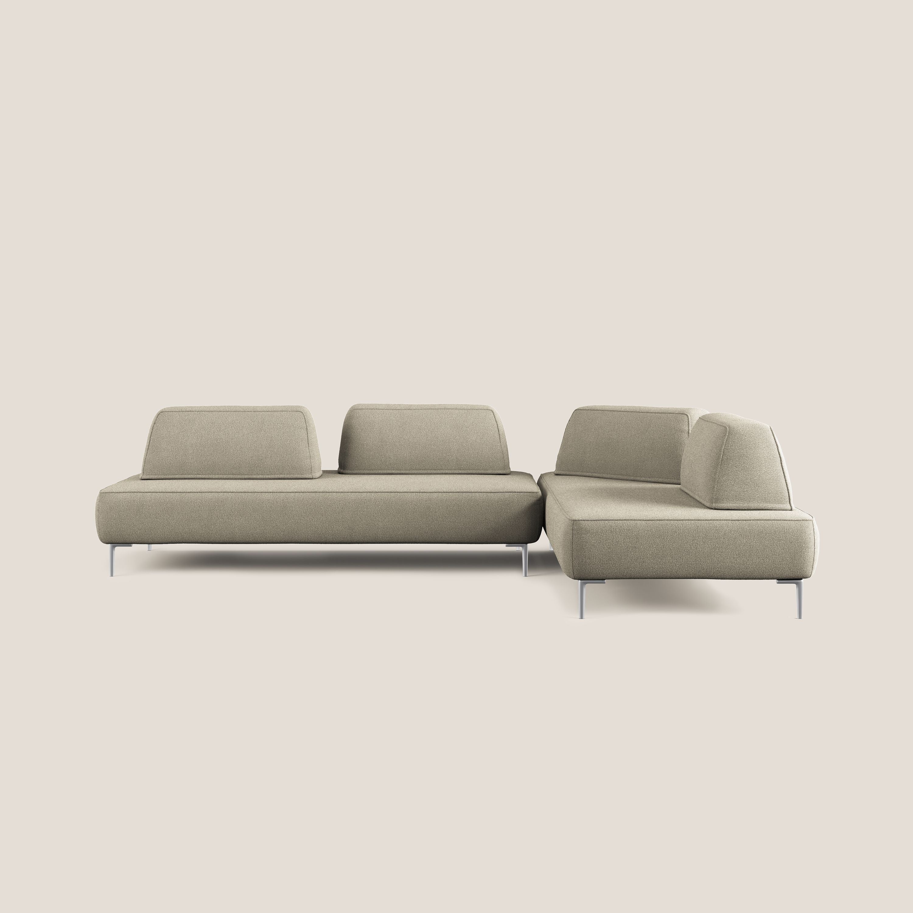 Newton divano angolare modulare con schienali movibili T07 beige - divani.store