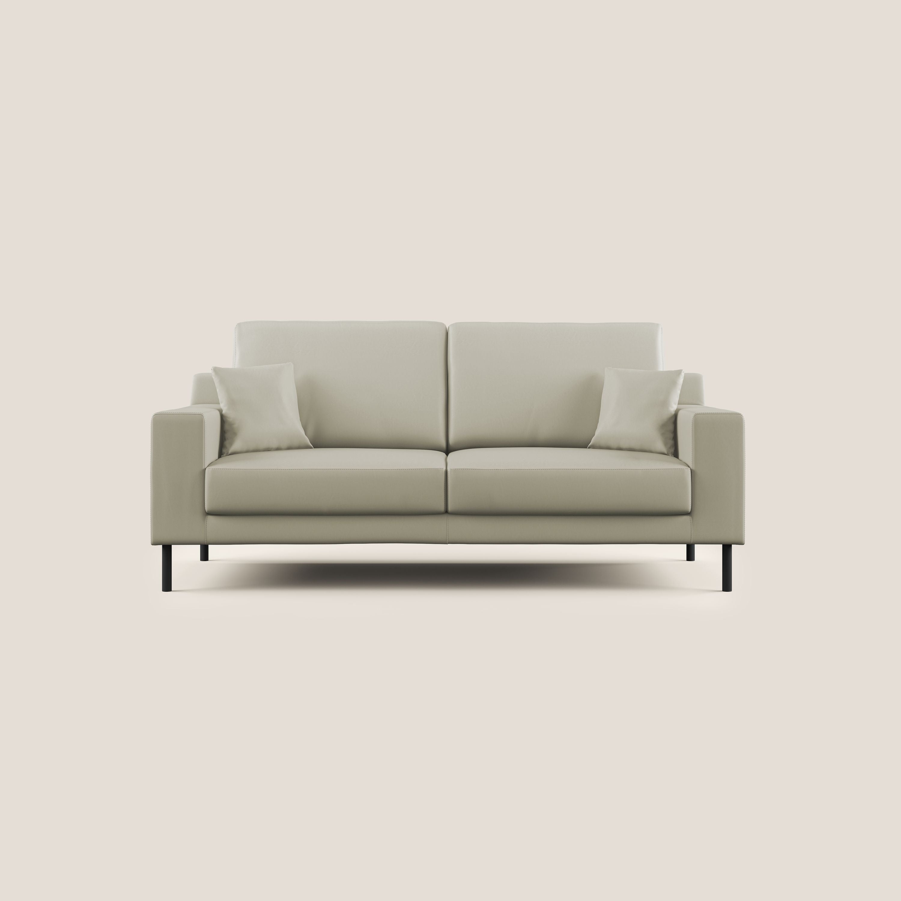 Uranio divano moderno lineare in Ecopelle impermeabile T04 tortora - divani.store