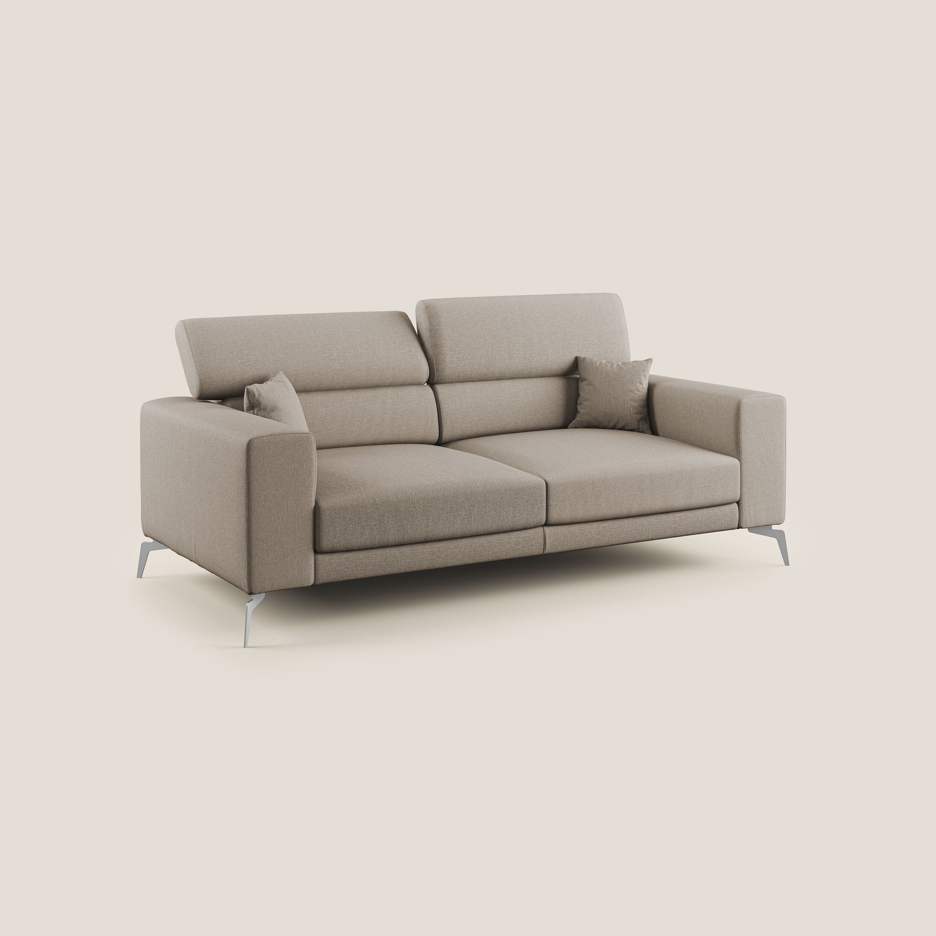 Blade Divano con poggiatesta reclinabili in tessuto impermeabile misto cotone T13 beige - divani.store