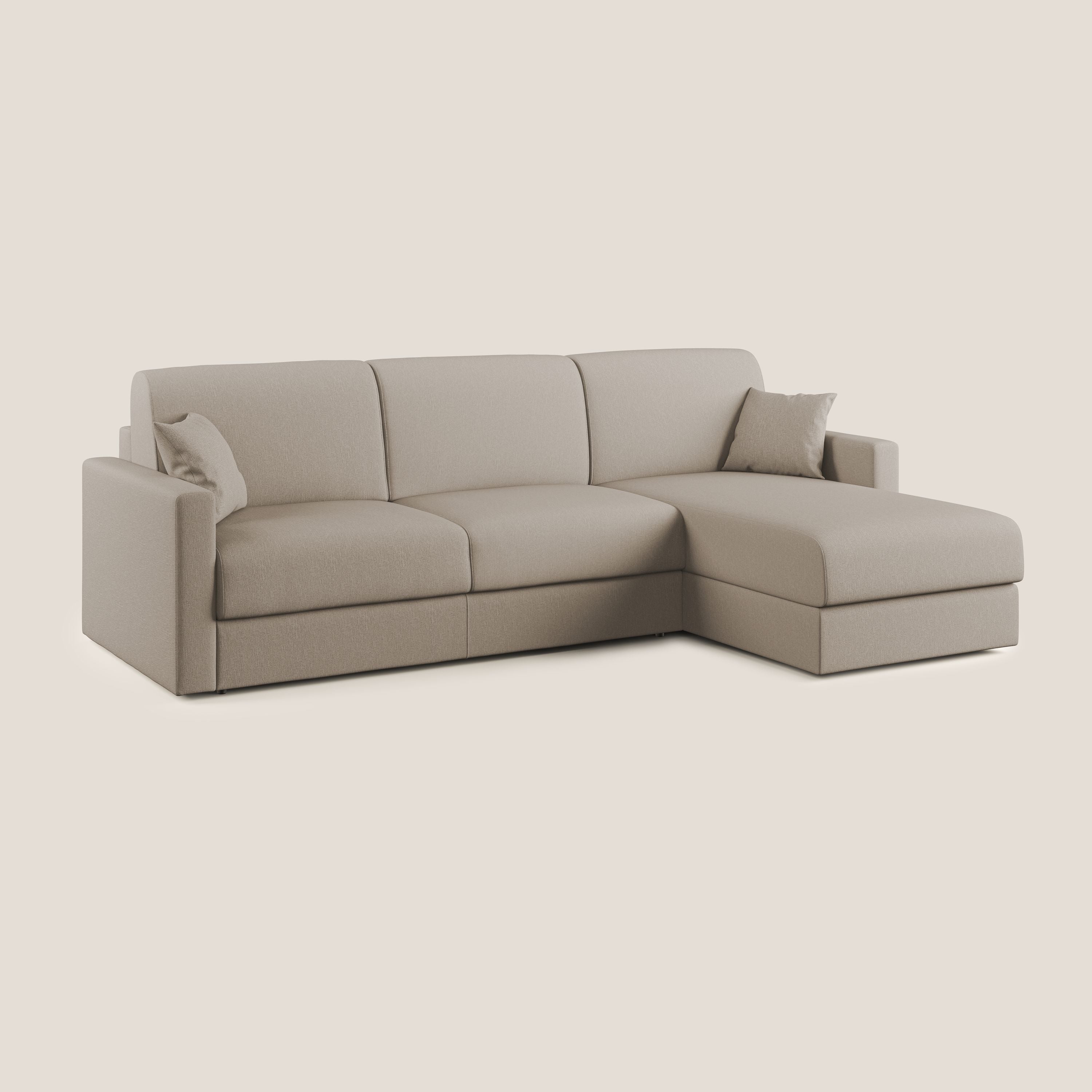 Chris Divano letto angolare 5 posti in tessuto impermeabile T13 beige - divani.store