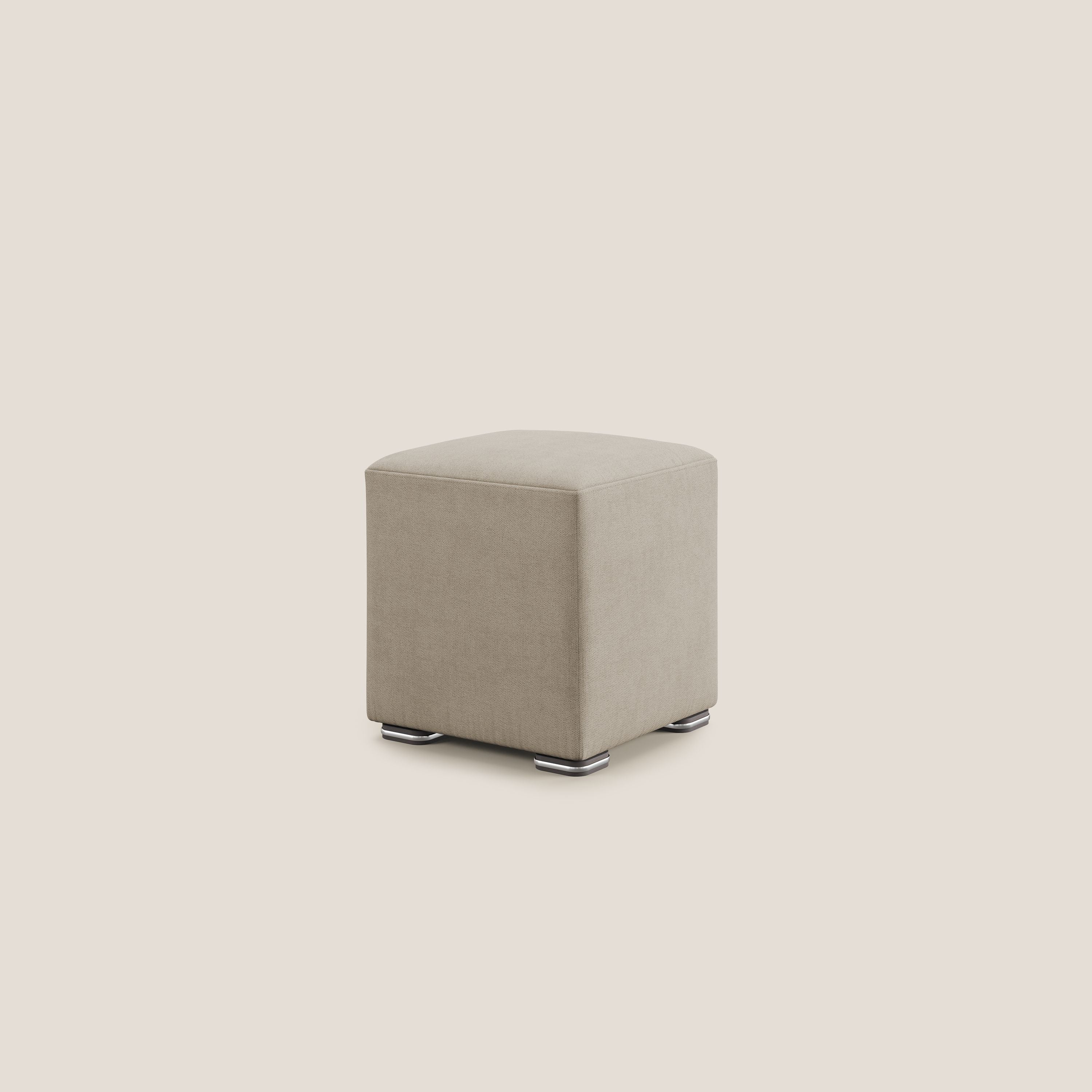 Cube pouf in tessuto morbido impermeabile T02 beige - divani.store