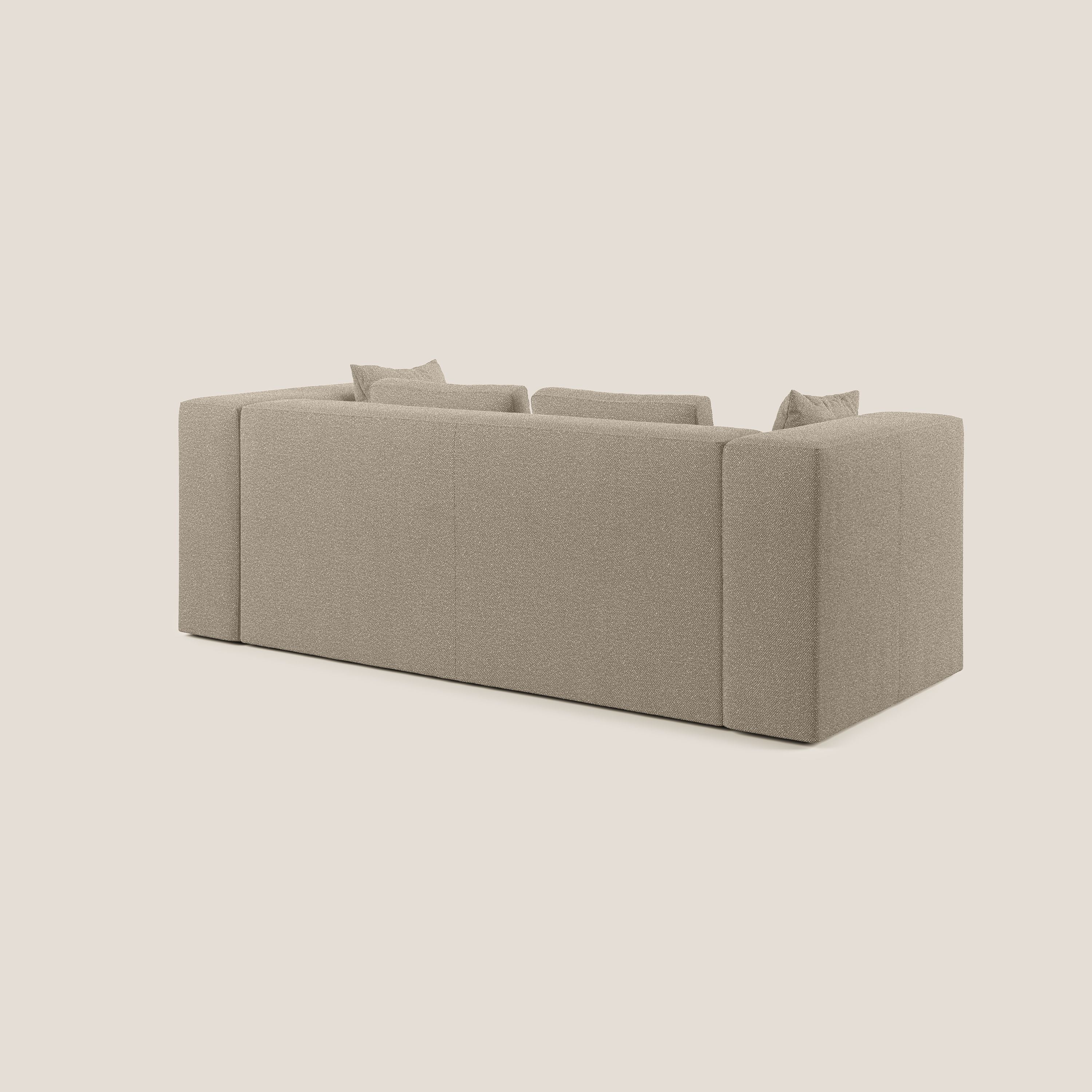 Nettuno divano moderno componibile in morbido tessuto bouclè T07 beige - divani.store