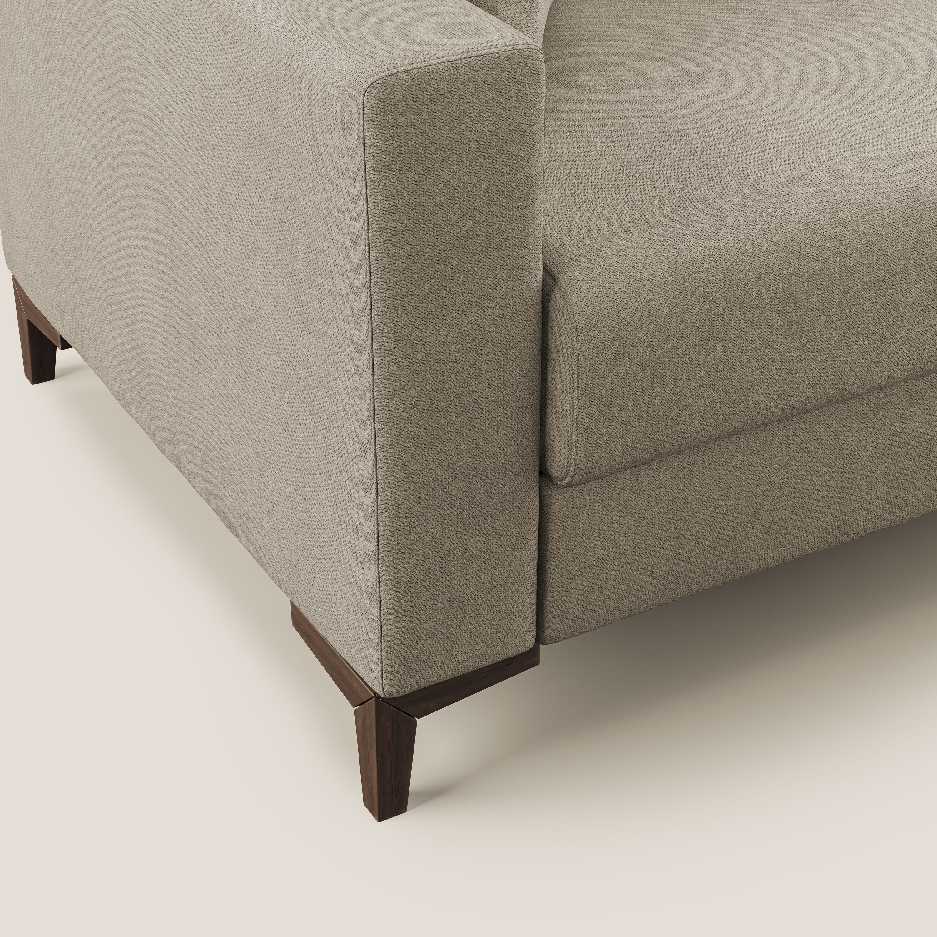 Kafka divano letto matrimoniale in morbido tessuto impermeabile T02 beige - divani.store