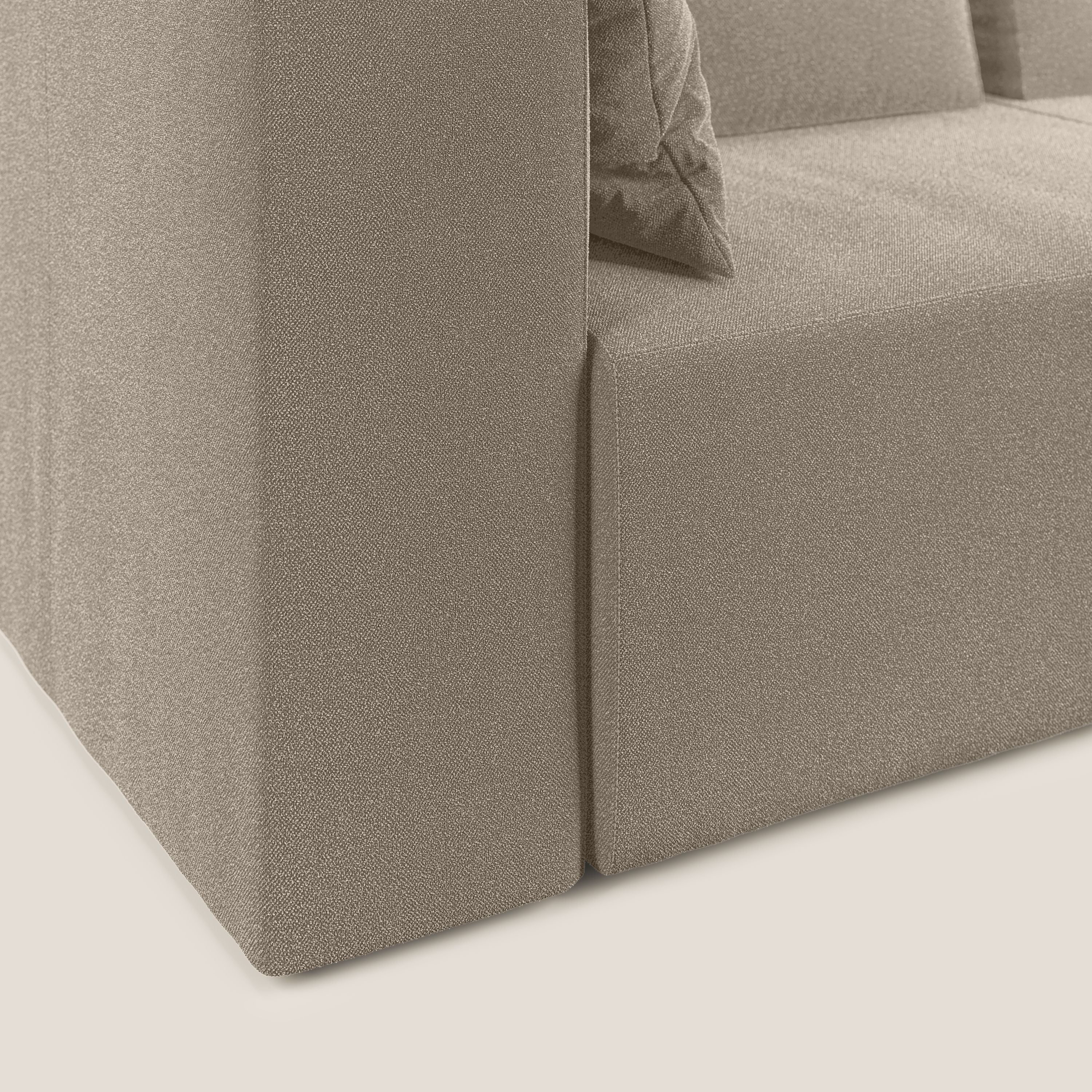 Nettuno divano angolare componibile in morbido tessuto bouclè T07 beige - divani.store