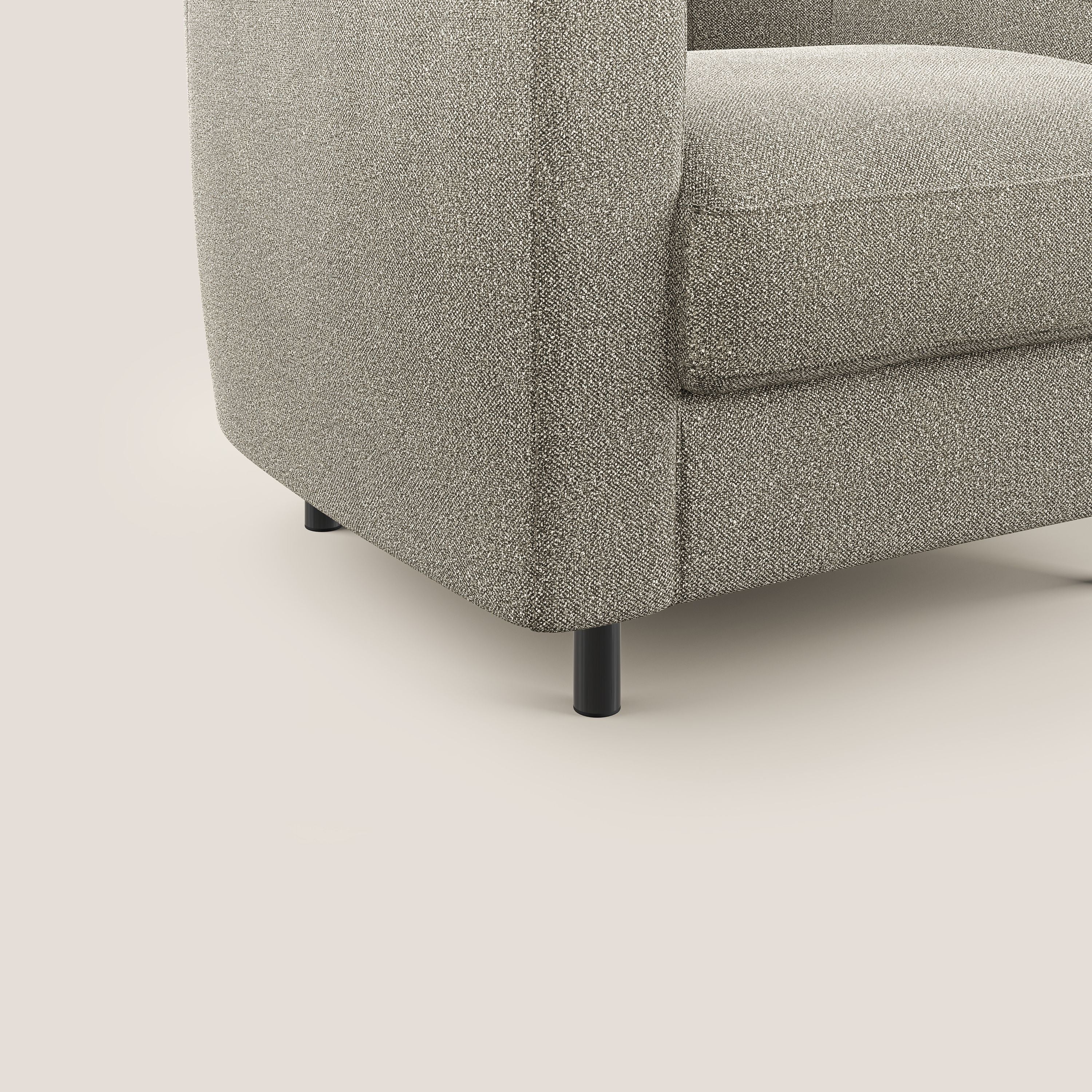 Pandora Poltroncina in morbido tessuto bouclé impermeabile T07 beige - divani.store