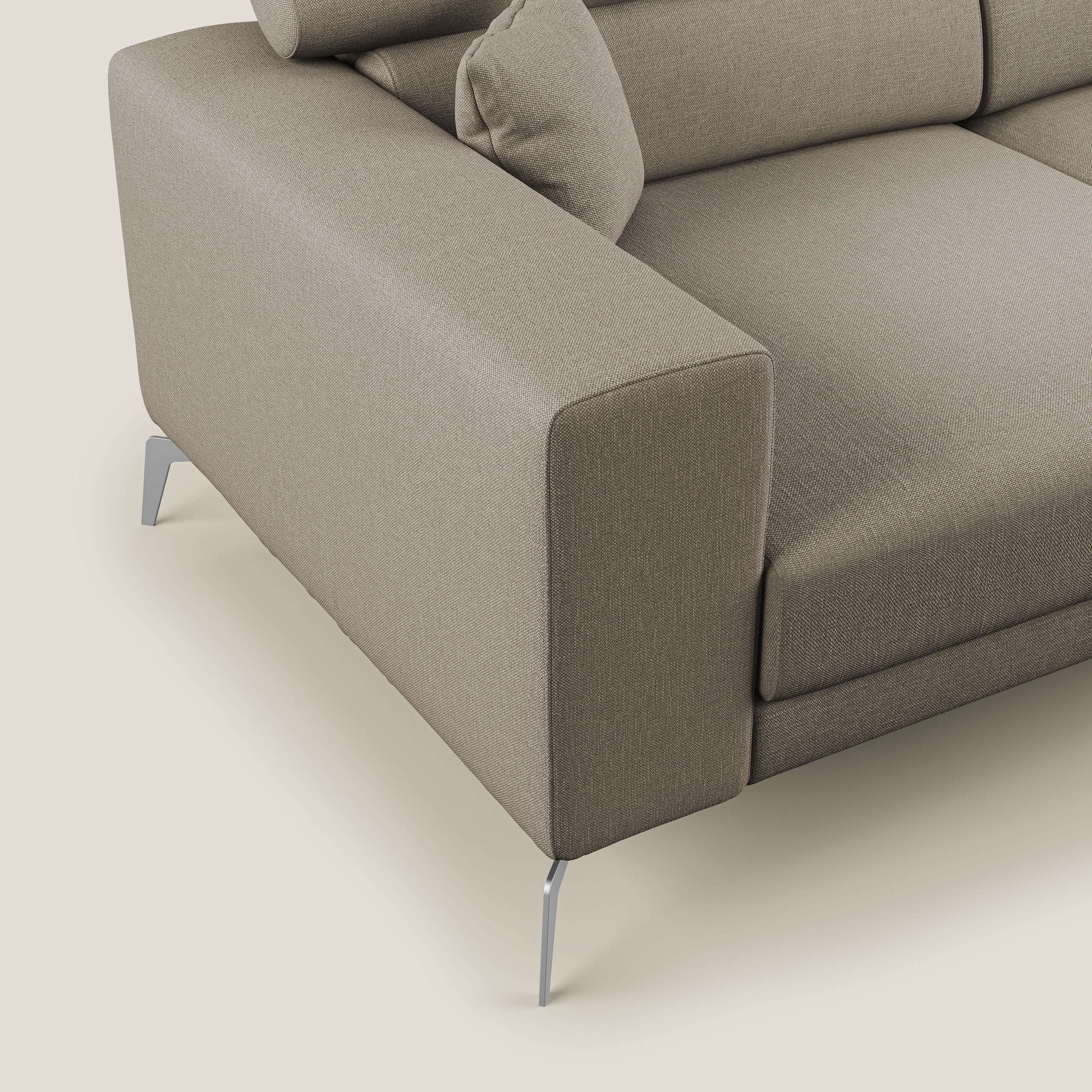 Blade Divano con poggiatesta reclinabili in tessuto impermeabile misto cotone T13 beige - divani.store