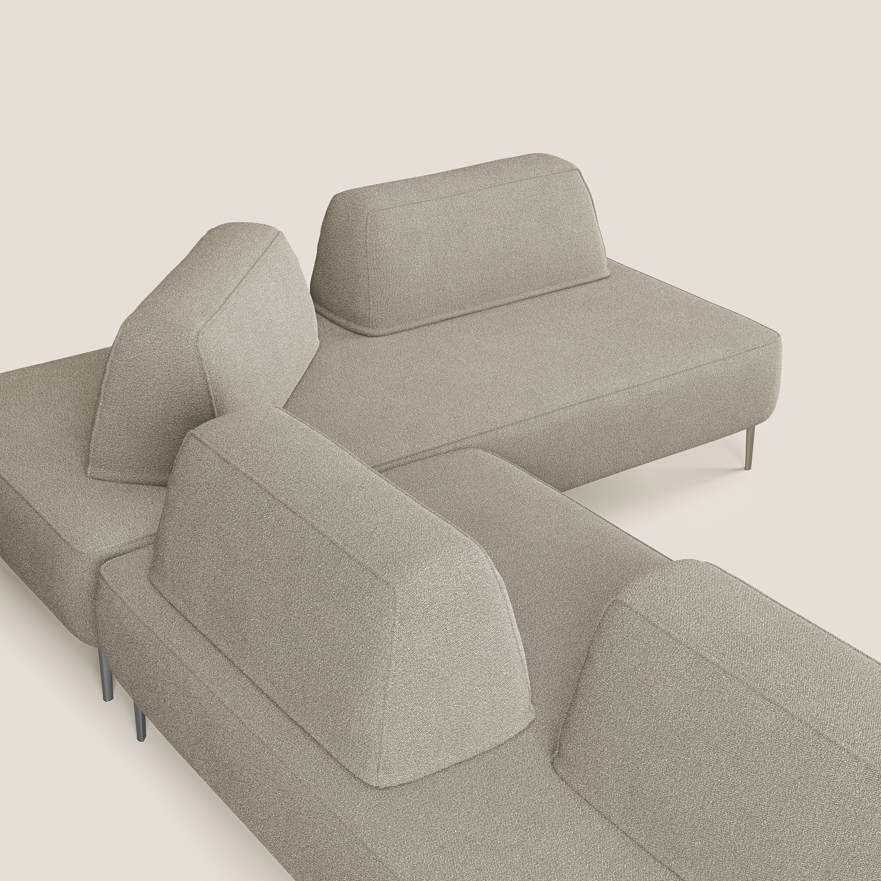 Newton divano angolare modulare con schienali movibili T07 beige - divani.store
