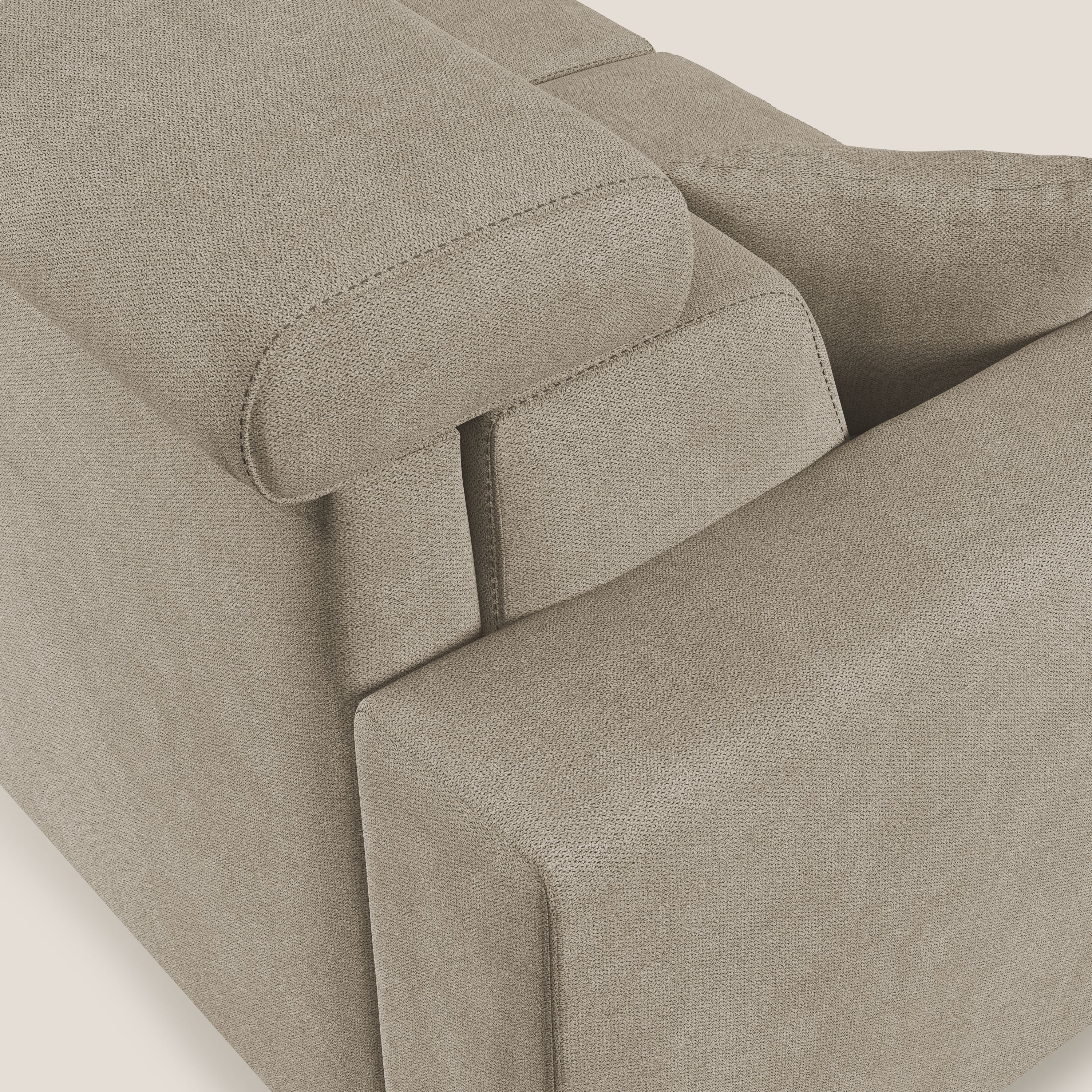 Pegaso divano letto angolare con poggiatesta reclinabili e rivestimento impermeabile T02 beige - divani.store