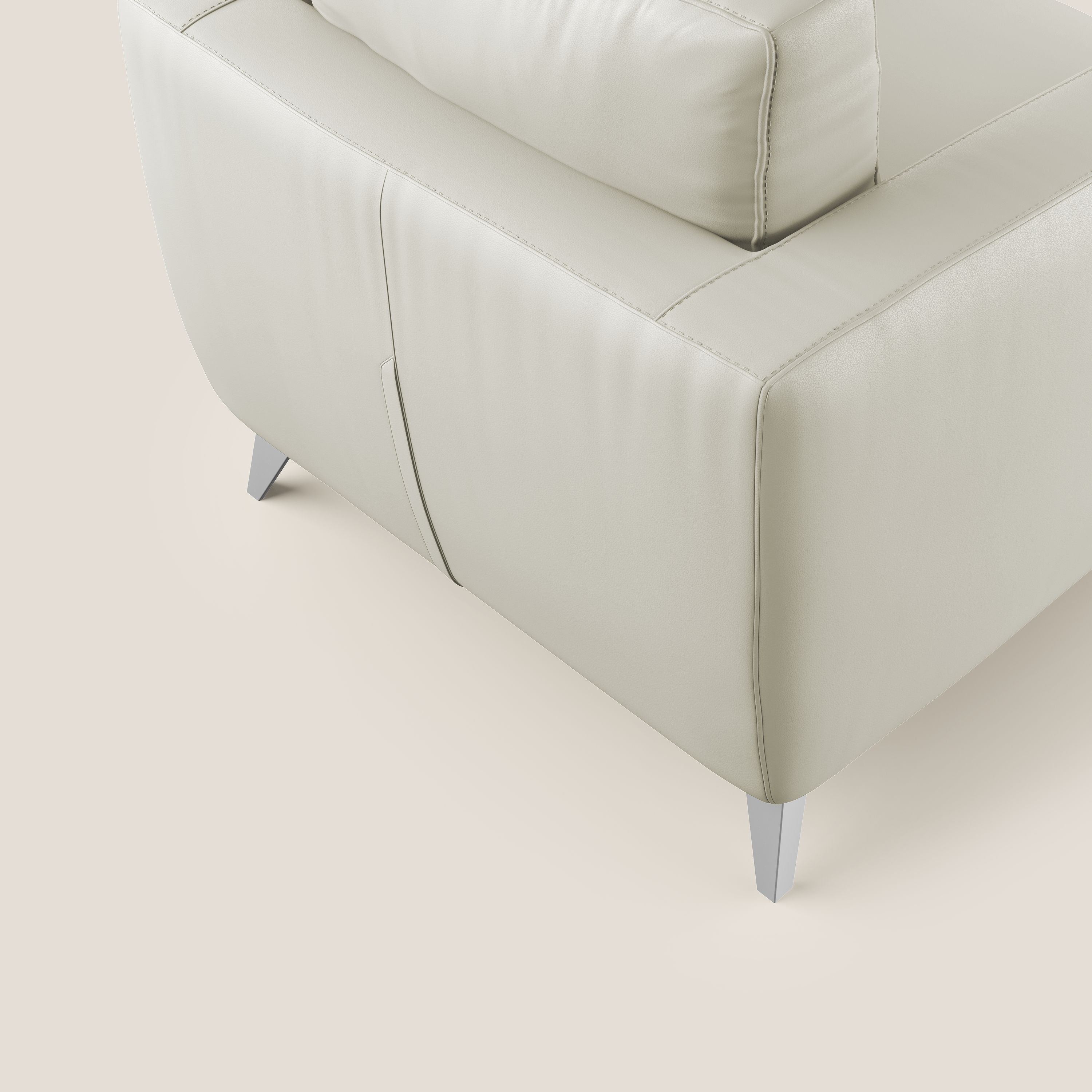 Orione Poltroncina in ecopelle moderna e impermeabile T04 tortora - divani.store