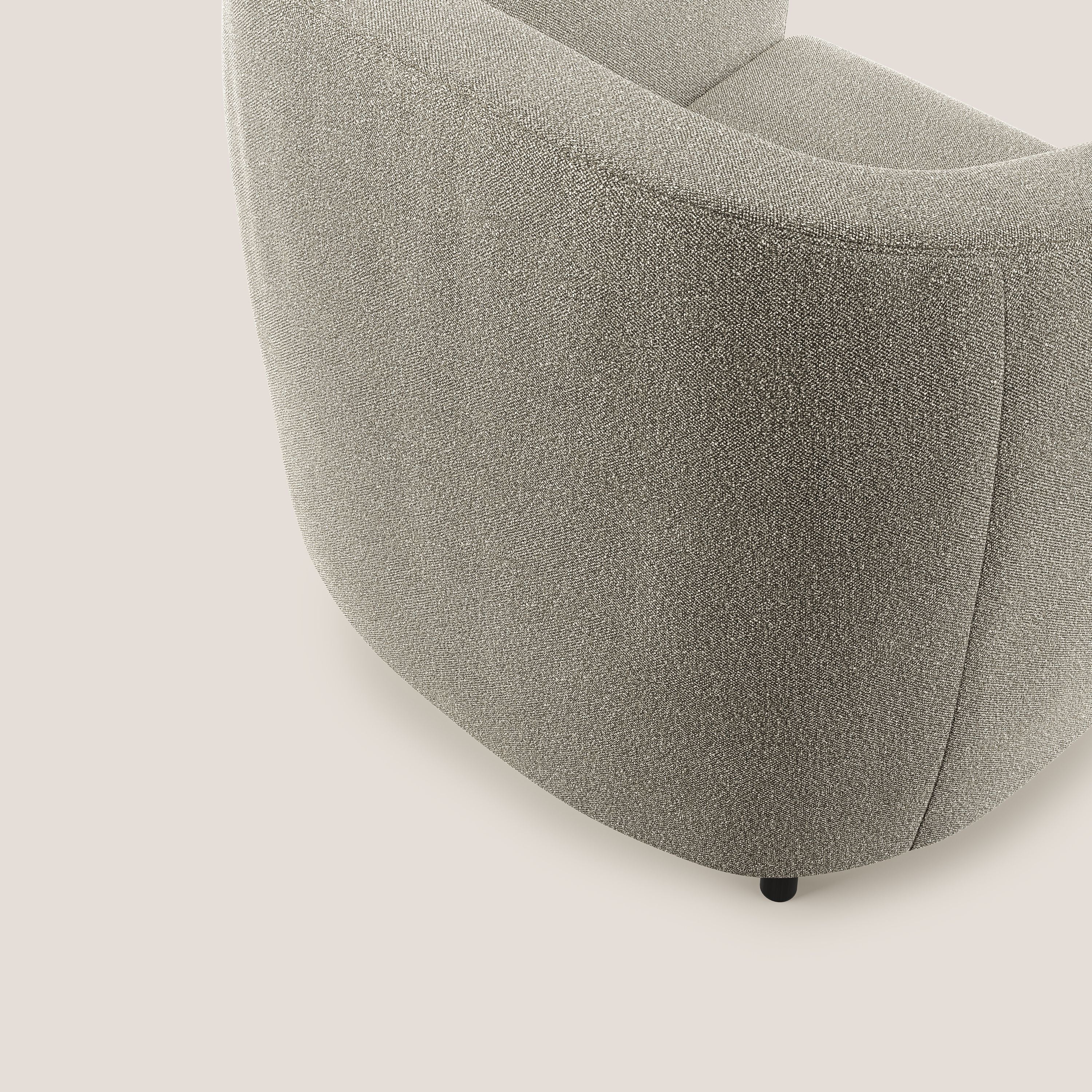 Pandora Poltroncina in morbido tessuto bouclé impermeabile T07 beige - divani.store