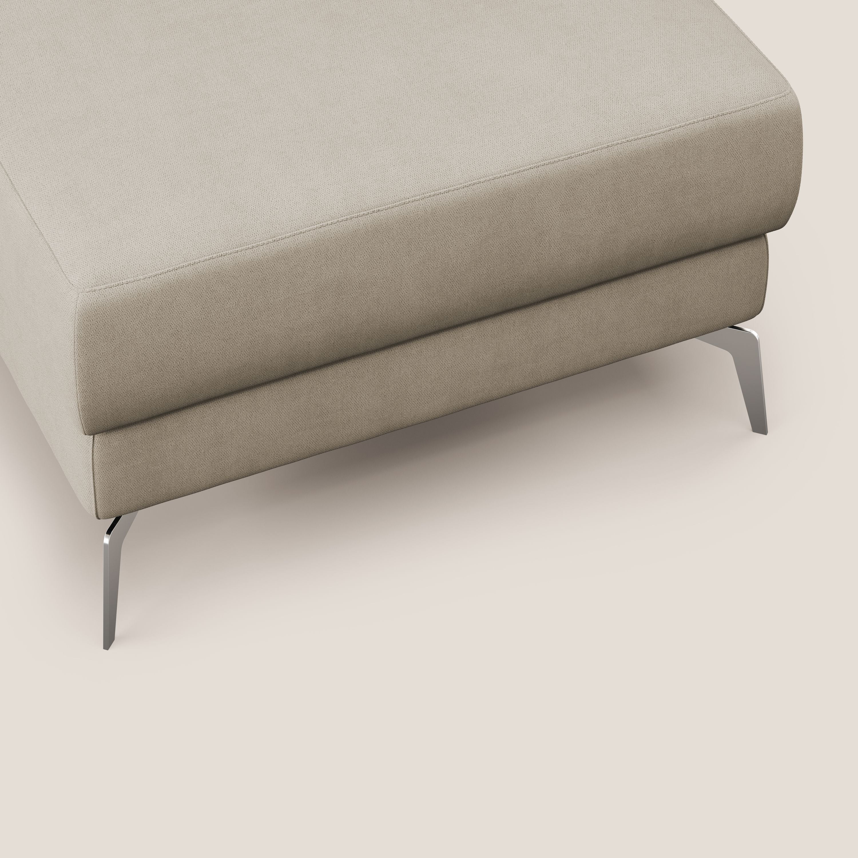 Star Pouf con piedini alti in tessuto impermeabile T02 beige - divani.store