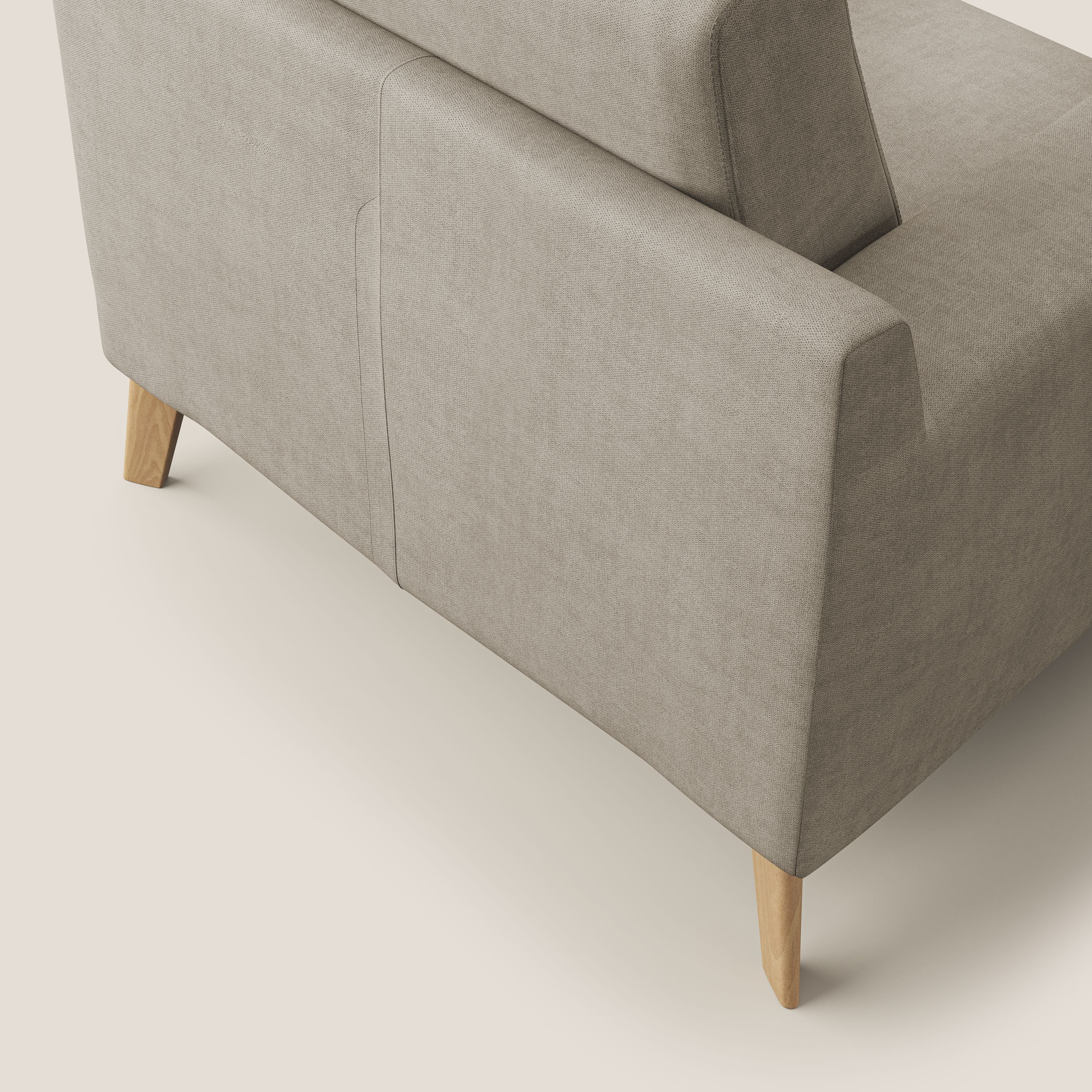 Danish poltroncina in tessuto morbido impermeabile T02 beige - divani.store