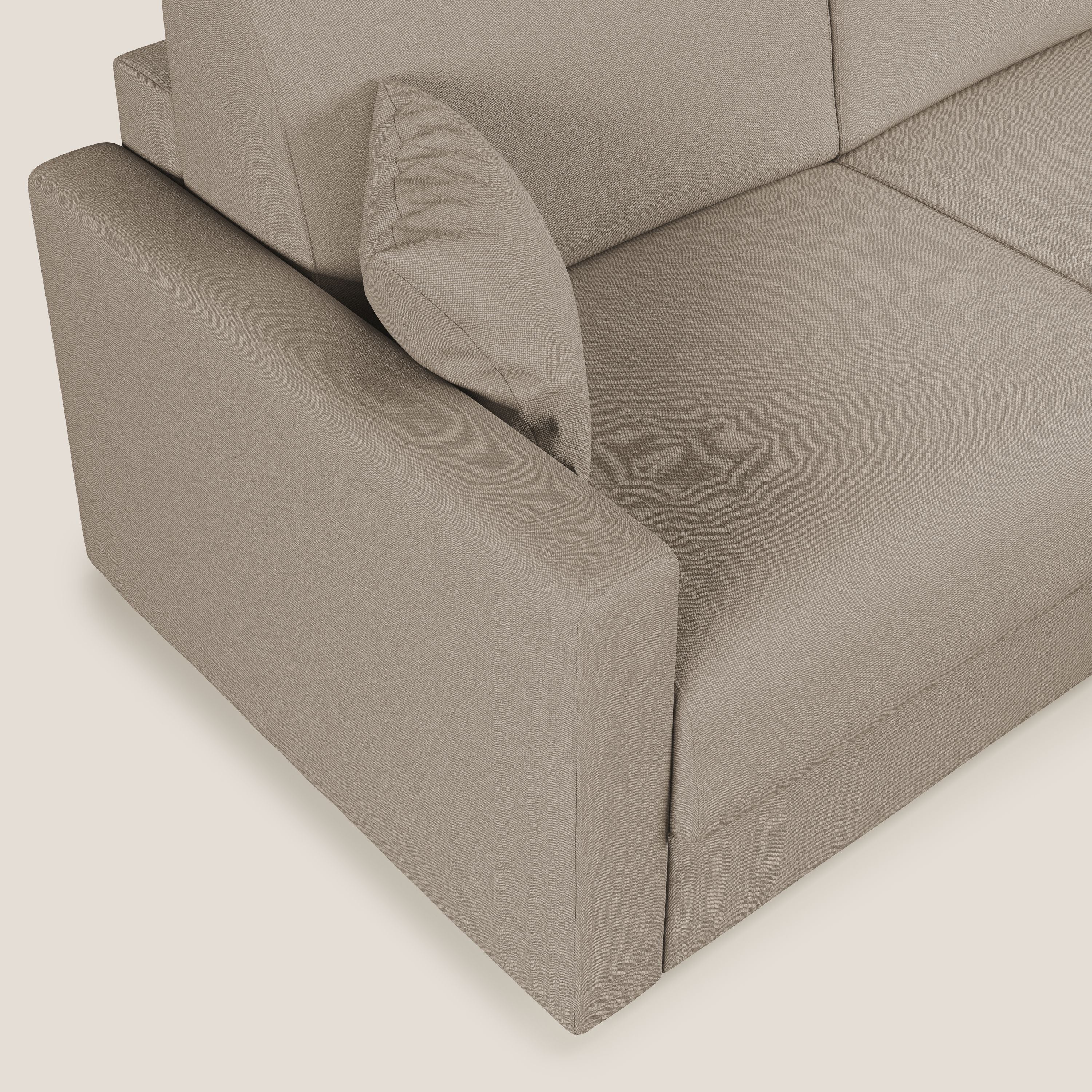 Chris Divano letto angolare 5 posti in tessuto impermeabile T13 beige - divani.store