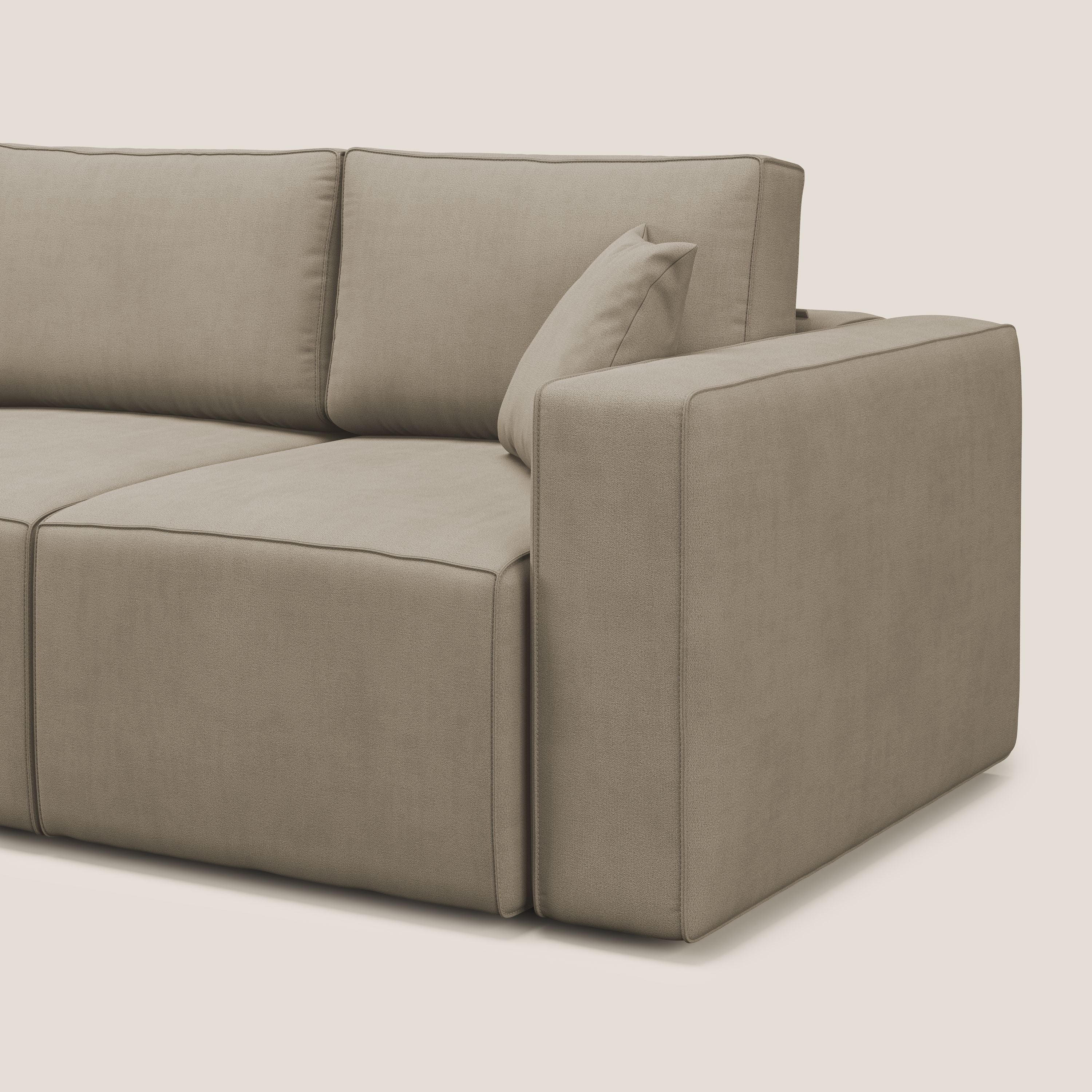 Morfeo divano con 3 sedute estraibili in morbido tessuto impermeabile T02 beige - divani.store