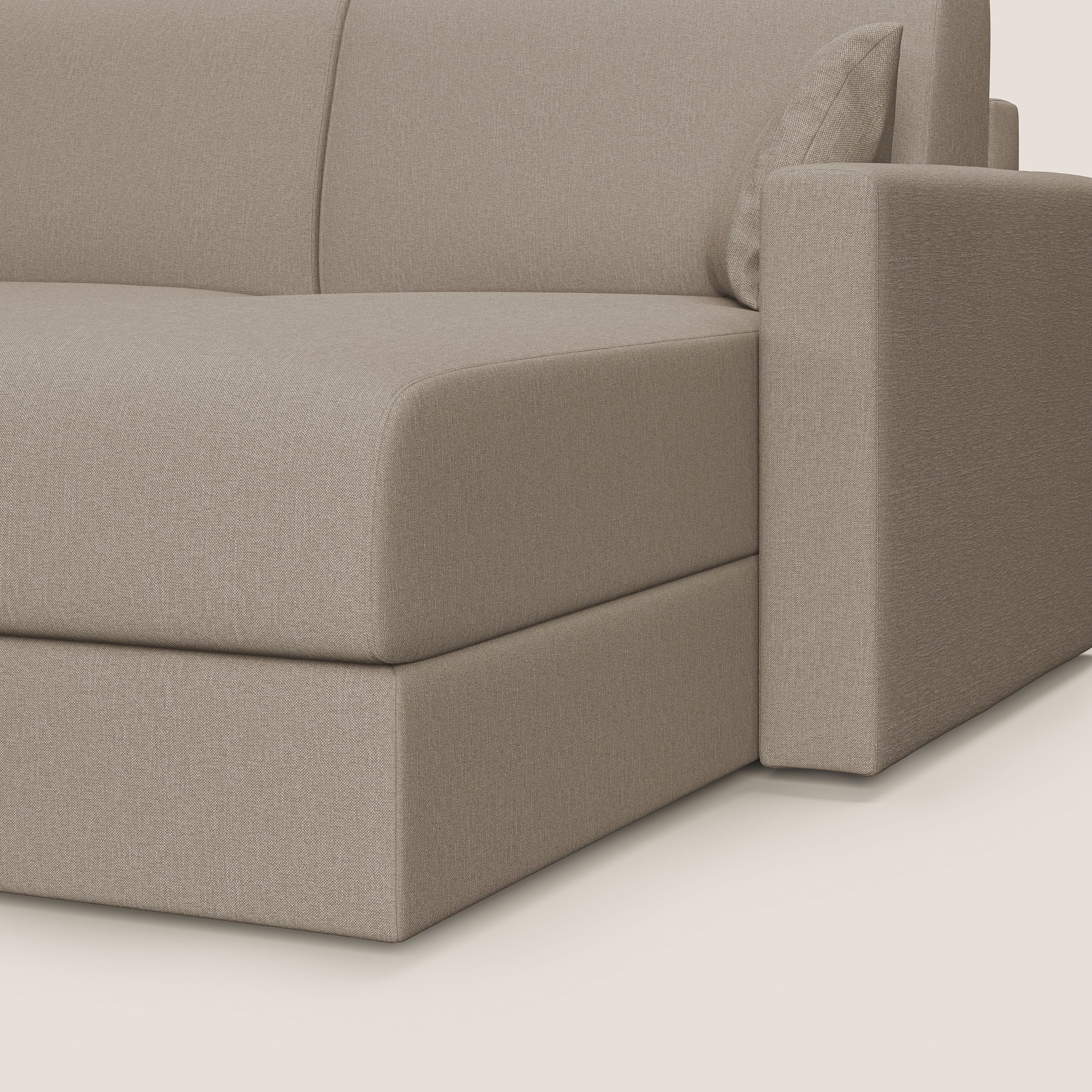 Chris Divano letto angolare 5 posti in tessuto impermeabile T13 beige - divani.store