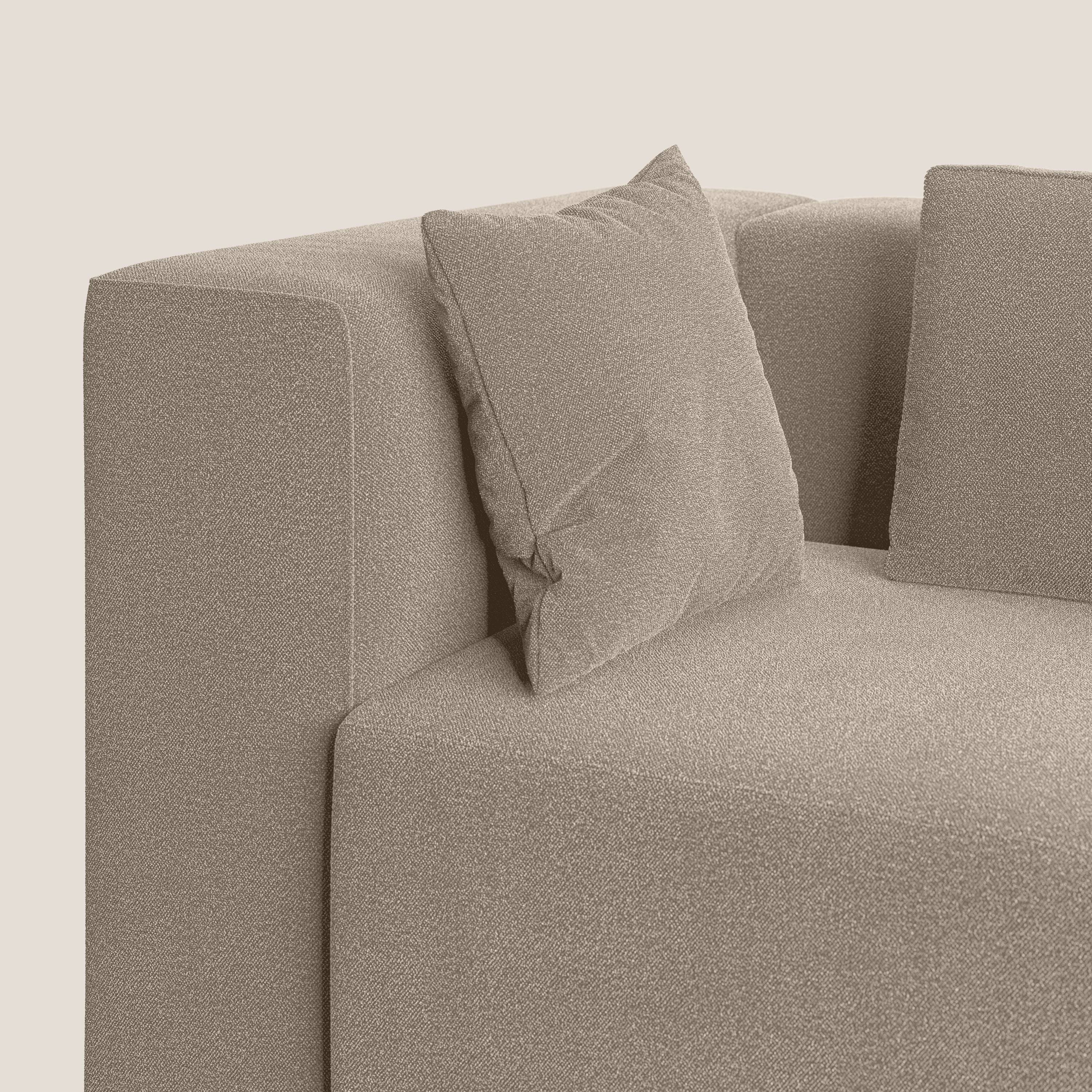 Nettuno divano moderno componibile in morbido tessuto bouclè T07 beige - divani.store