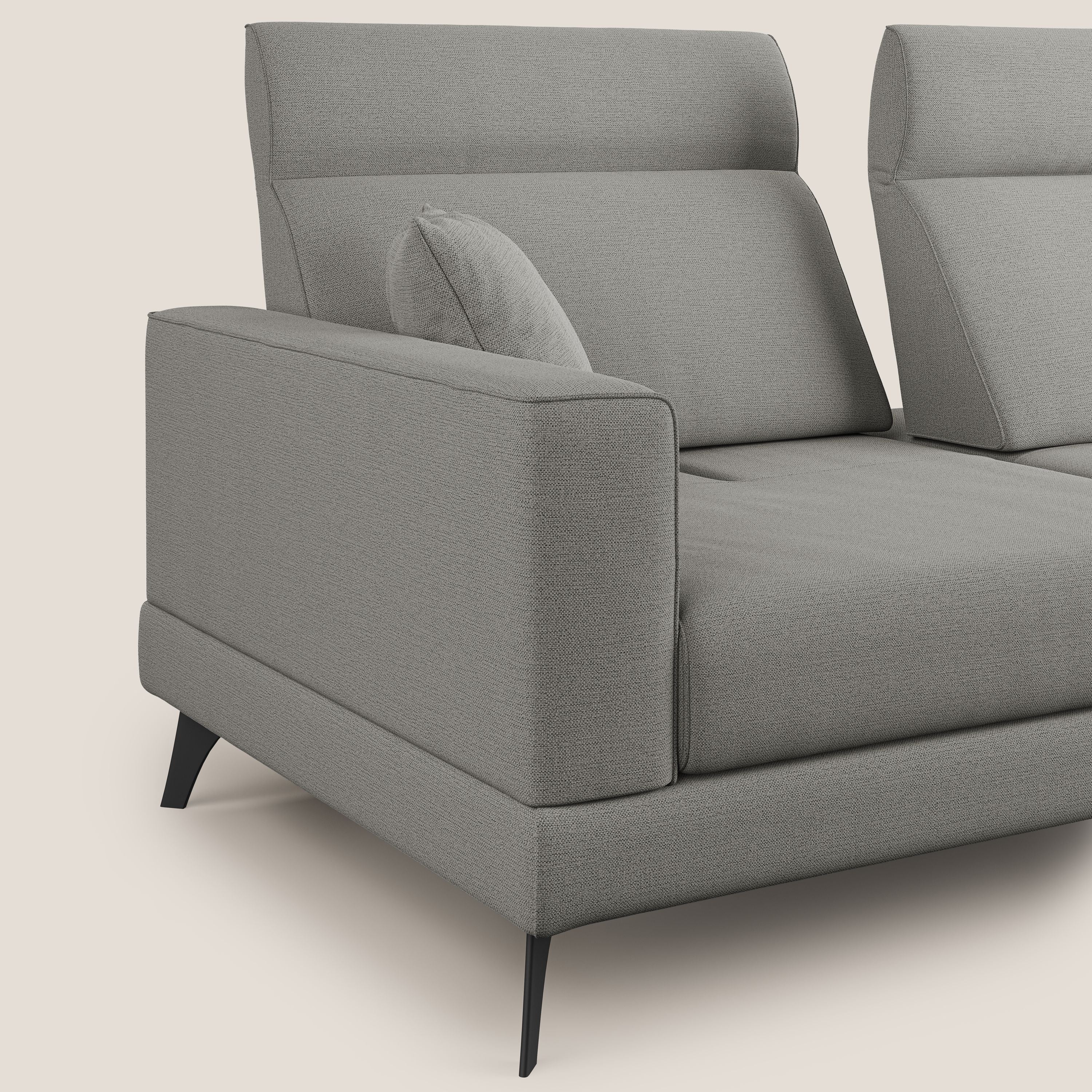 Slide Divano con schienali traslanti e poggiatesta in tessuto simil cotone impermeabile T19 beige - divani.store