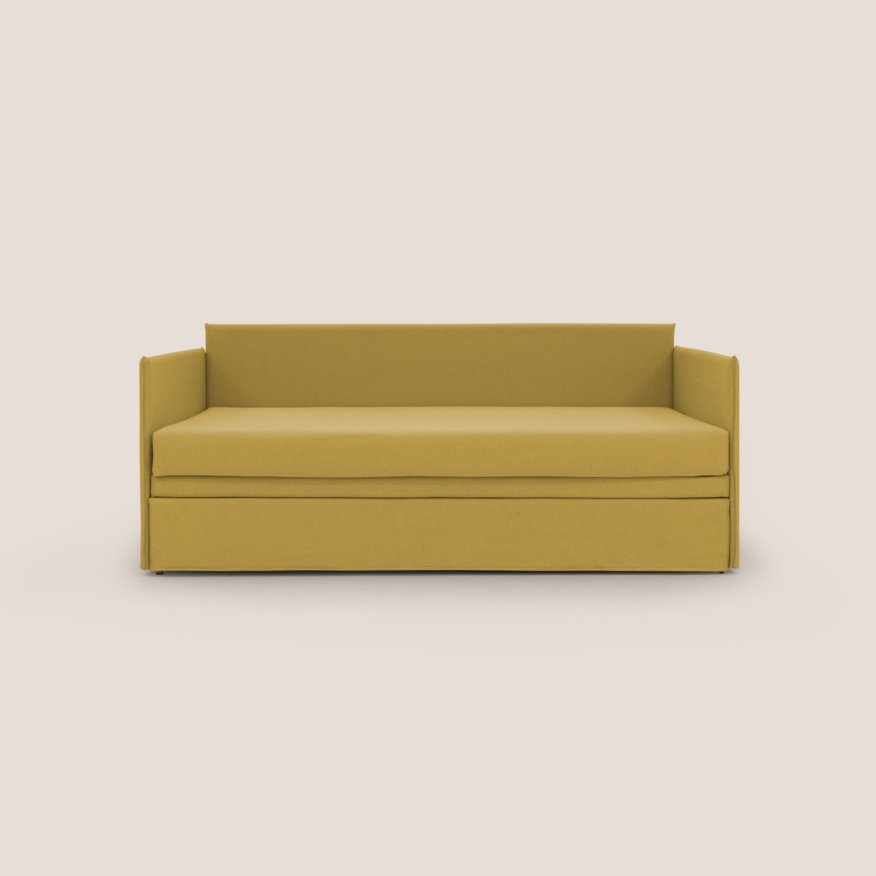 Brenta Divano duplex con doppio letto in tessuto simil cotone impermeabile T13 giallo - divani.store